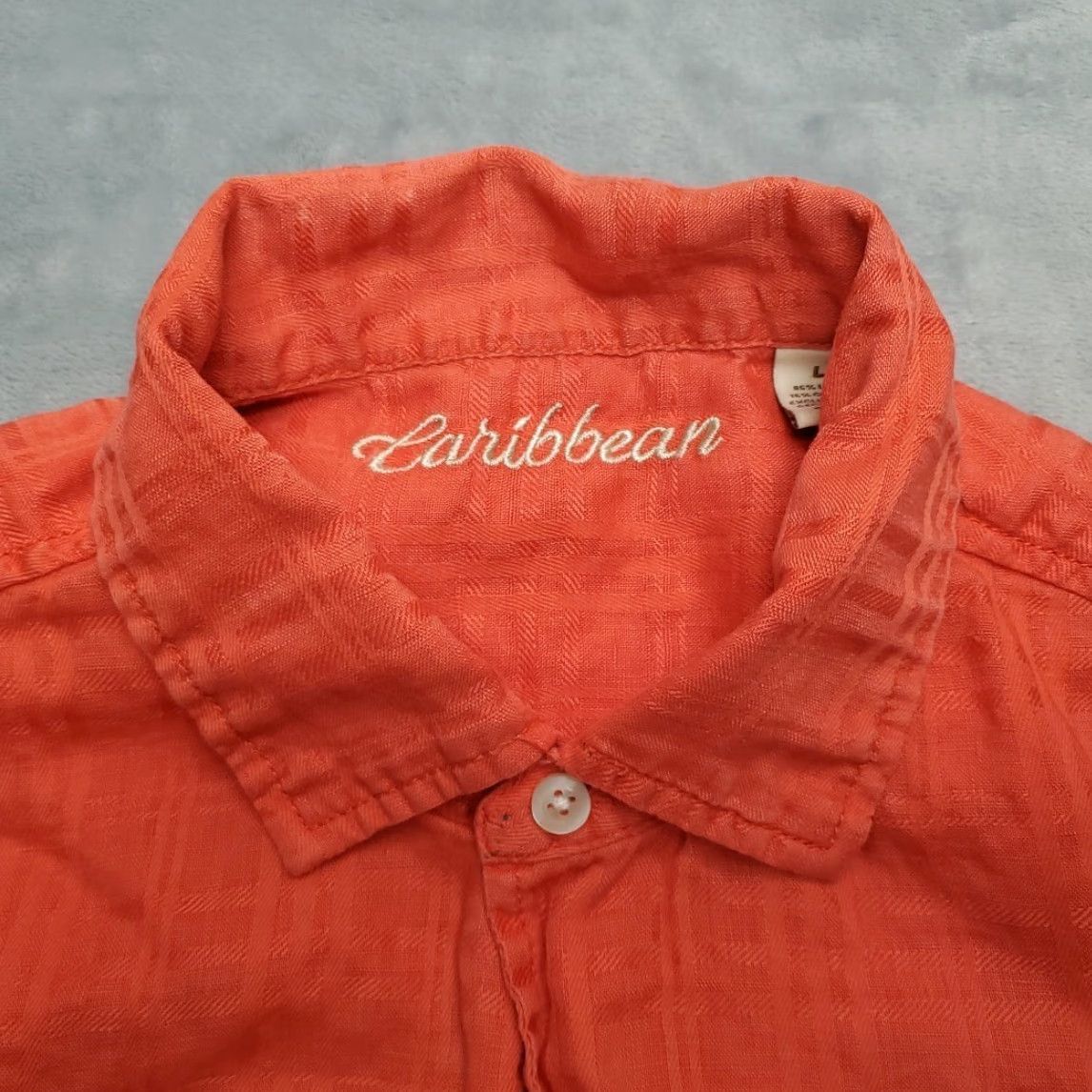 Vintage VINTAGE Caribbean Shirt Mens Large Textured Orange Hawaiian Silk Blend Casual Hawaiian Shirt Mens L Orange Beach Outdoor 90s Mens Size US L / EU 52-54 / 3 - 3 Thumbnail