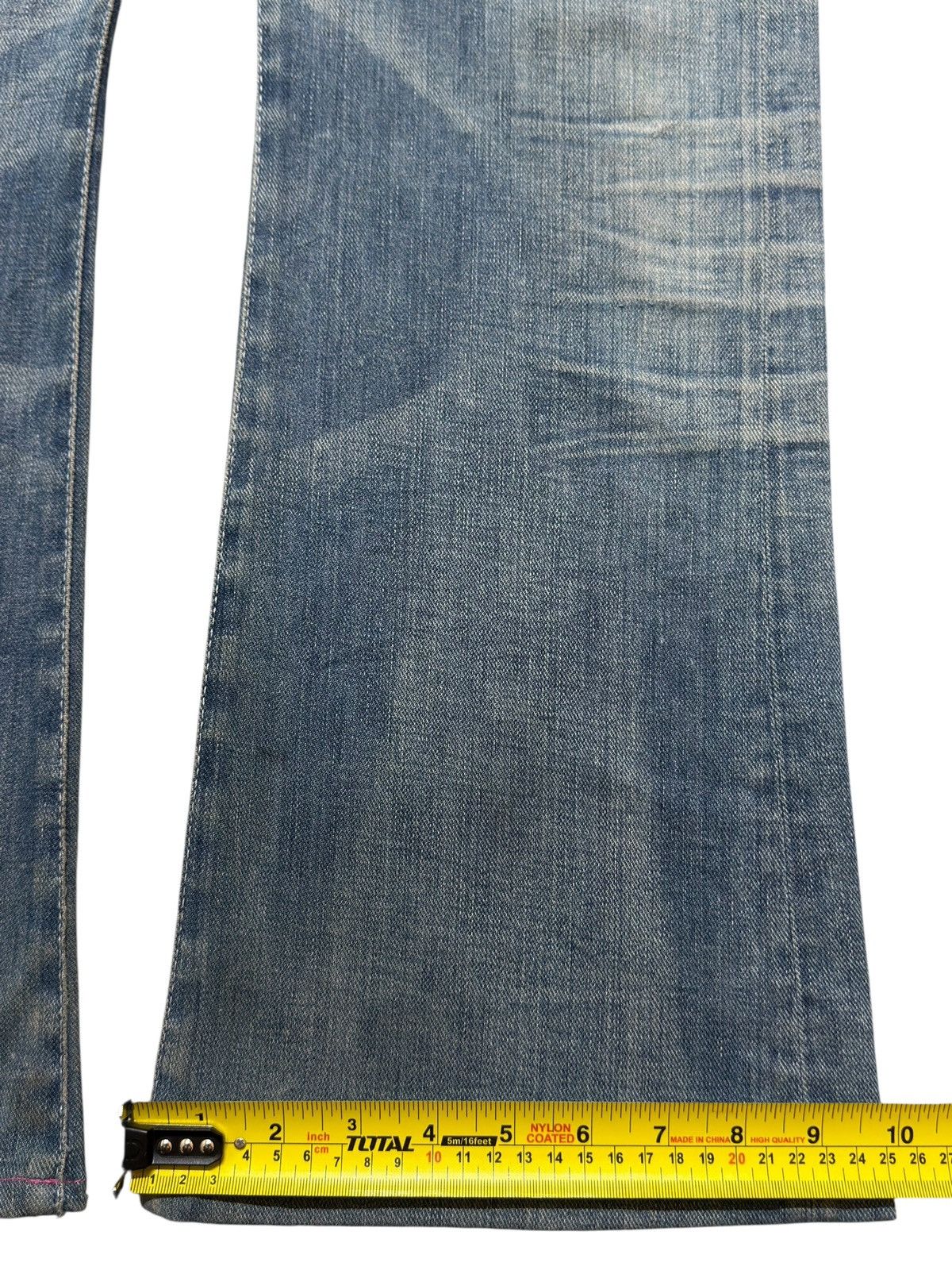 Rogan Vintage 90s Usa Rogan Blue Faded Wash Wide Leg Bootcut Jeans Size US 30 / EU 46 - 15 Thumbnail