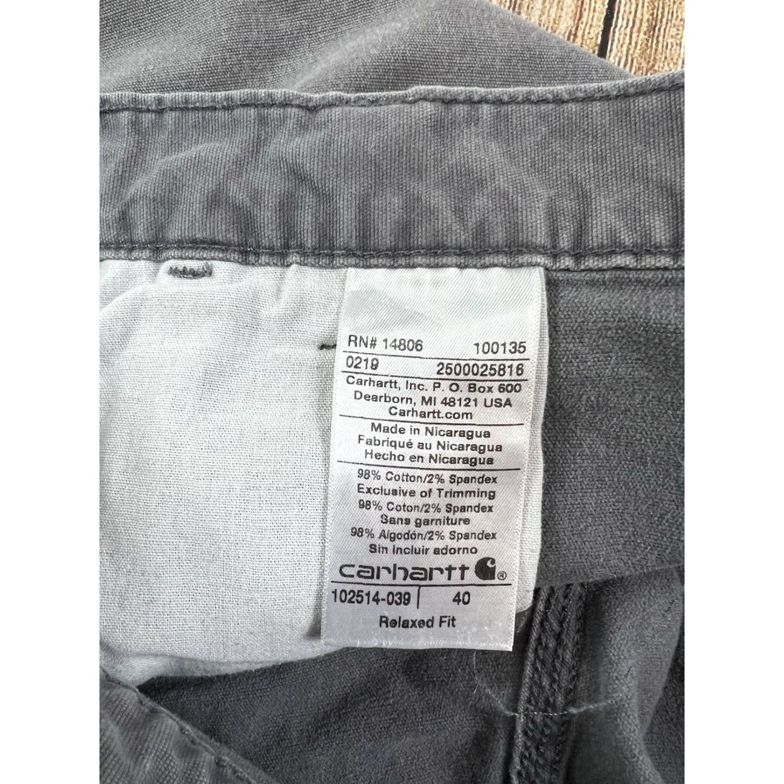 Carhartt Mens Carhartt Cargo Shorts Cotton Stretch Relaxed Fit Gray 40 Casual Workwear Cargo Pocket Inseam 9 in Size US 40 / EU 56 - 5 Thumbnail