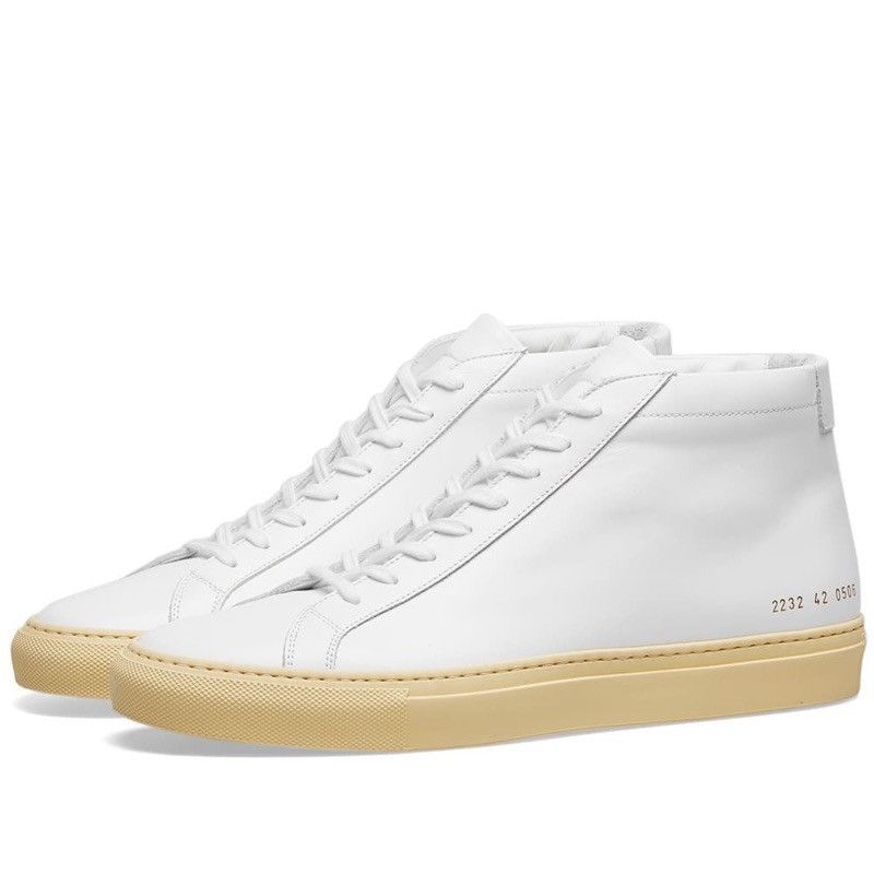 Common Projects COMMON PROJECTS ACHILLES MID WHITE w VINTAGE SOLE US11/44 Size US 11 / EU 44 - 1 Thumbnail