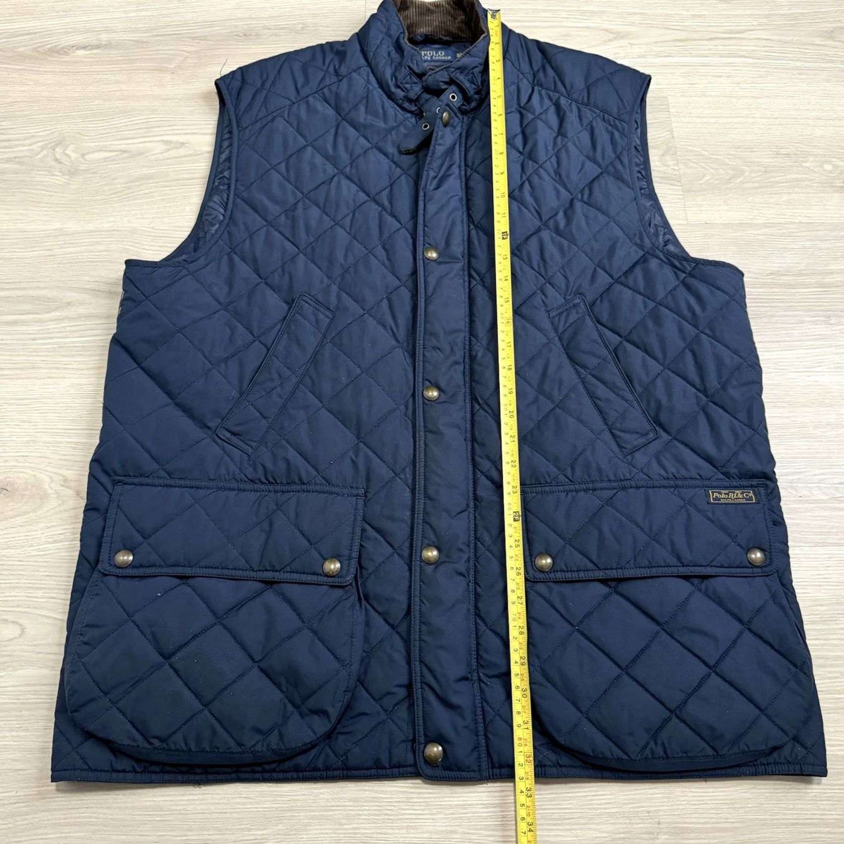 Polo Ralph Lauren VINTAGE Polo Ralph Lauren Polo Club Quilted Vest Corduroy Collared Navy Blue XLT Men Size US XL / EU 56 / 4 - 6 Thumbnail