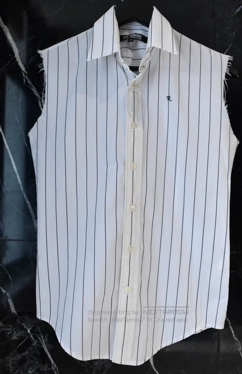 Raf Simons Raf Simons 2006 archive, striped sleeveless shirt Size US S / EU 44-46 / 1 - 2 Thumbnail