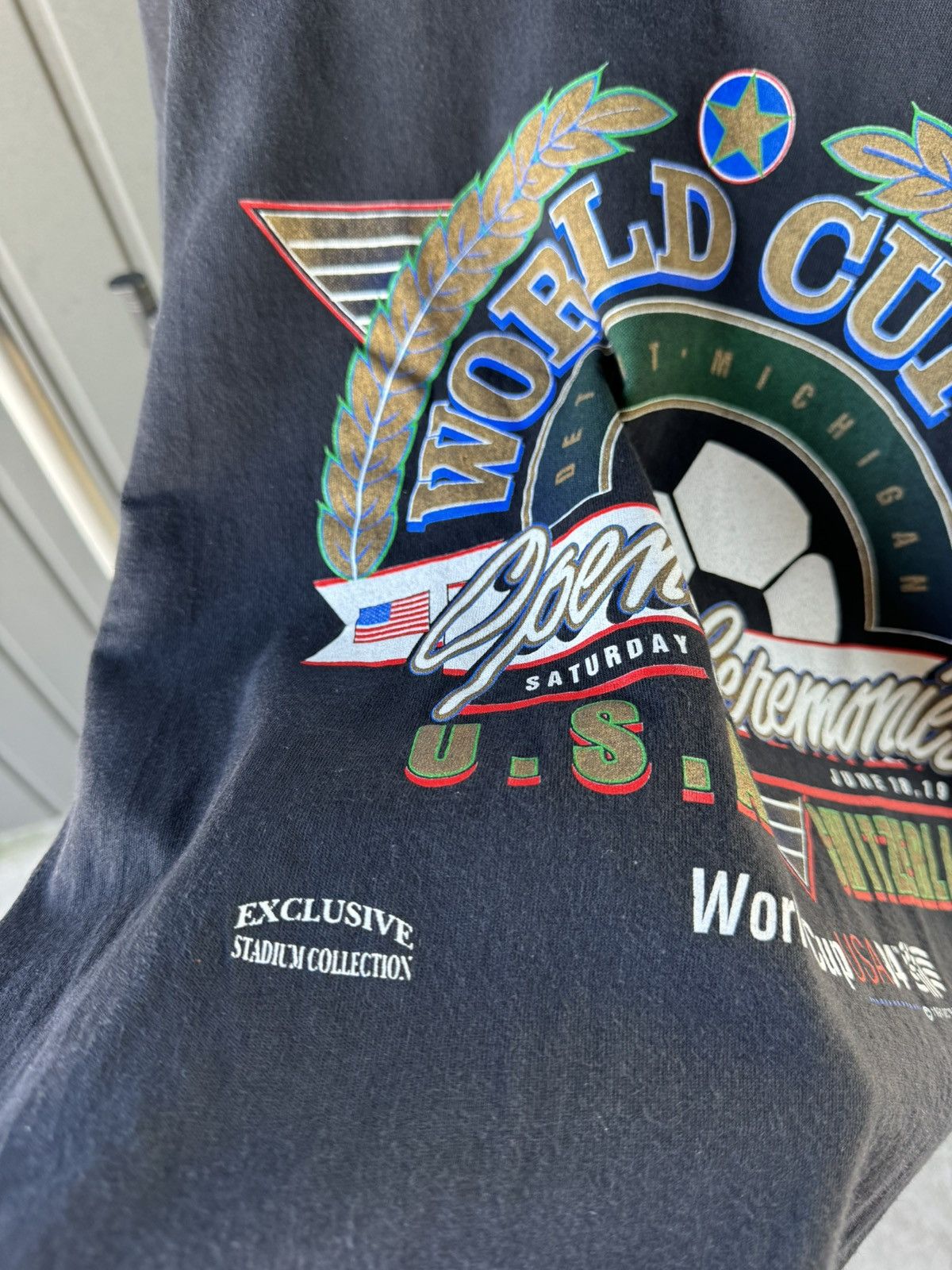 Vintage Vintage 1994 World Cup USA Trench T Shirt Switzerland Size US XL / EU 56 / 4 - 4 Thumbnail