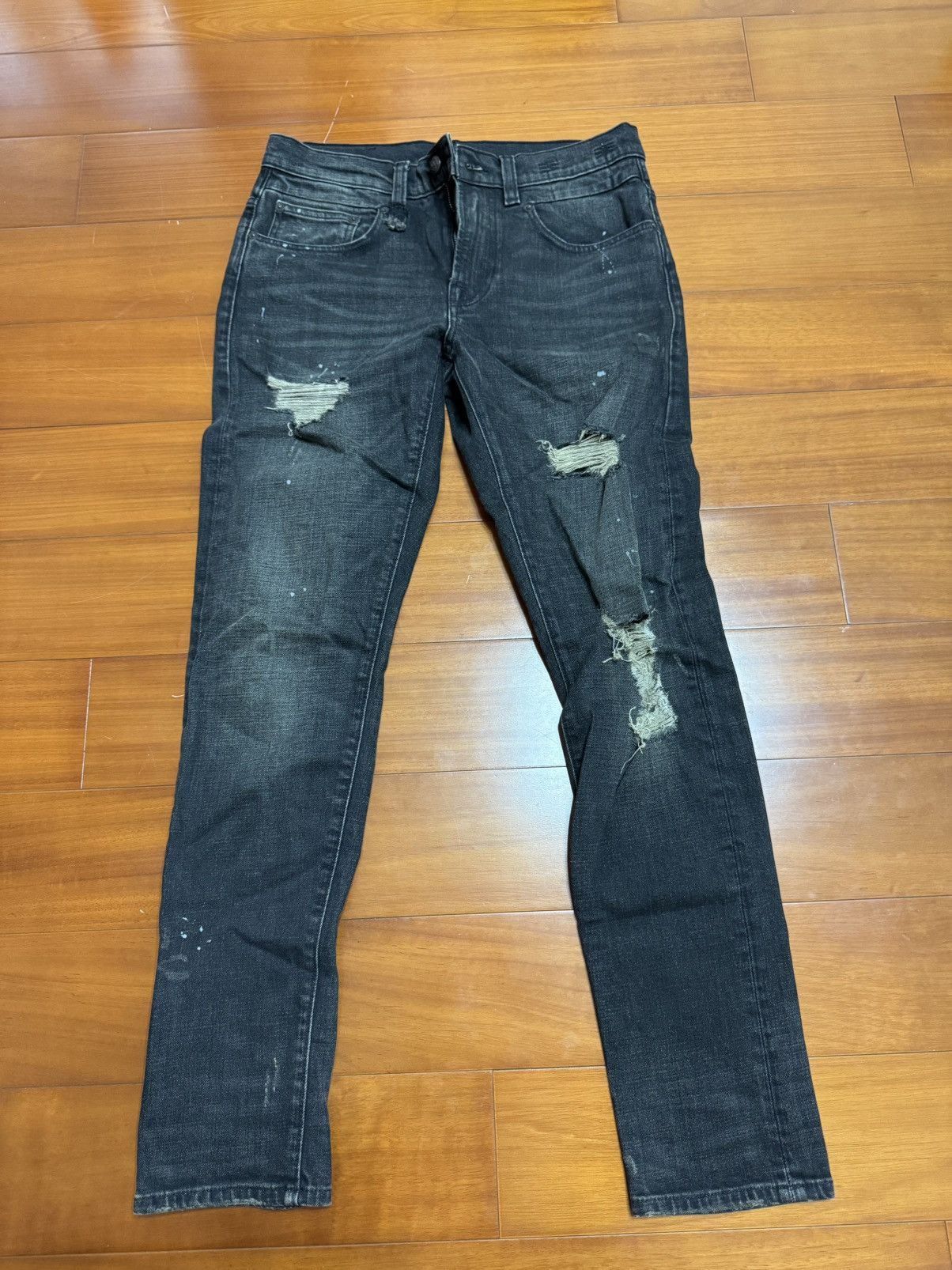 R13 R13 Skinny Skate Boy Distressed Denim Size US 30 / EU 46 - 1 Thumbnail