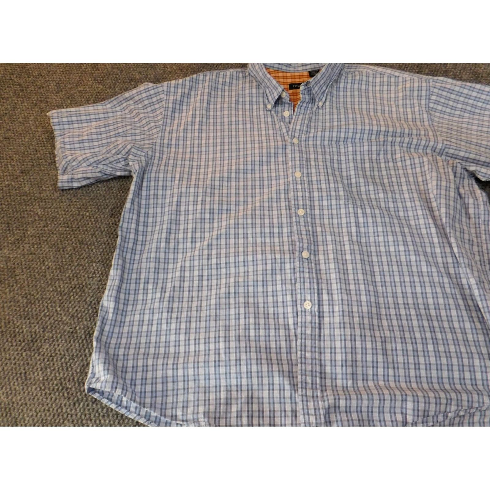 Izod IZOD Shirt 2XL Blue Plaid Long Sleeve Casual Button-Up Collared Regular Mens Size US XXL / EU 58 / 5 - 3 Thumbnail