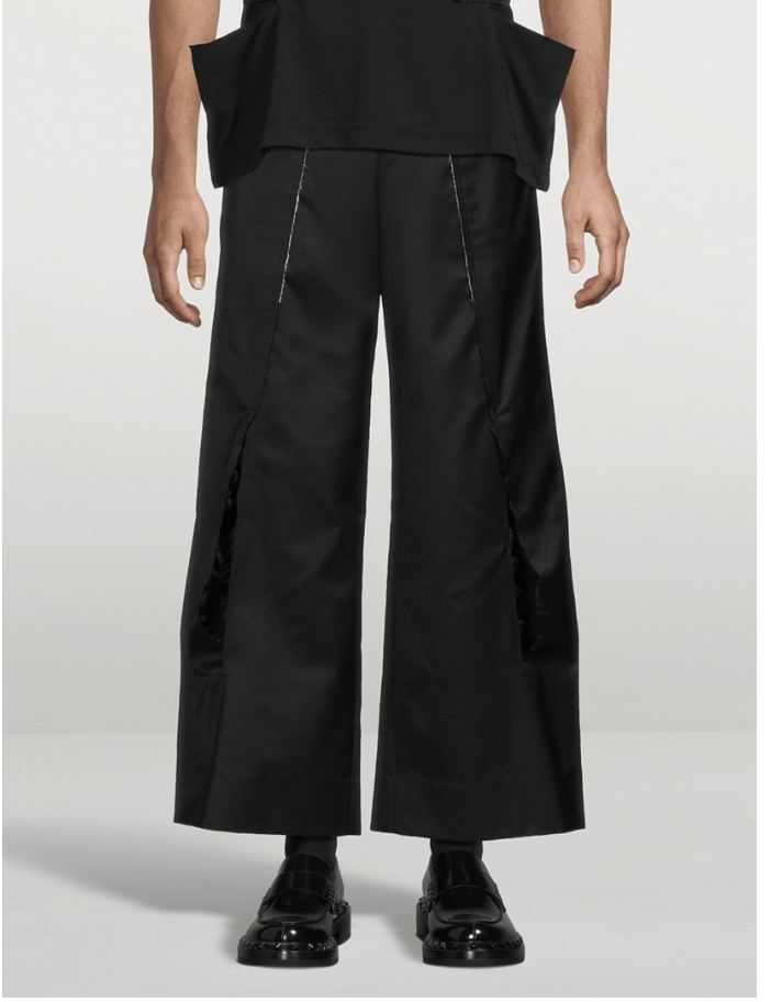 Comme des Garcons Homme Plus COMME DES GARÇONS HOMME PLUS Wool Nylon Twill Wide-Leg Pants Size US 34 / EU 50 - 2 Thumbnail