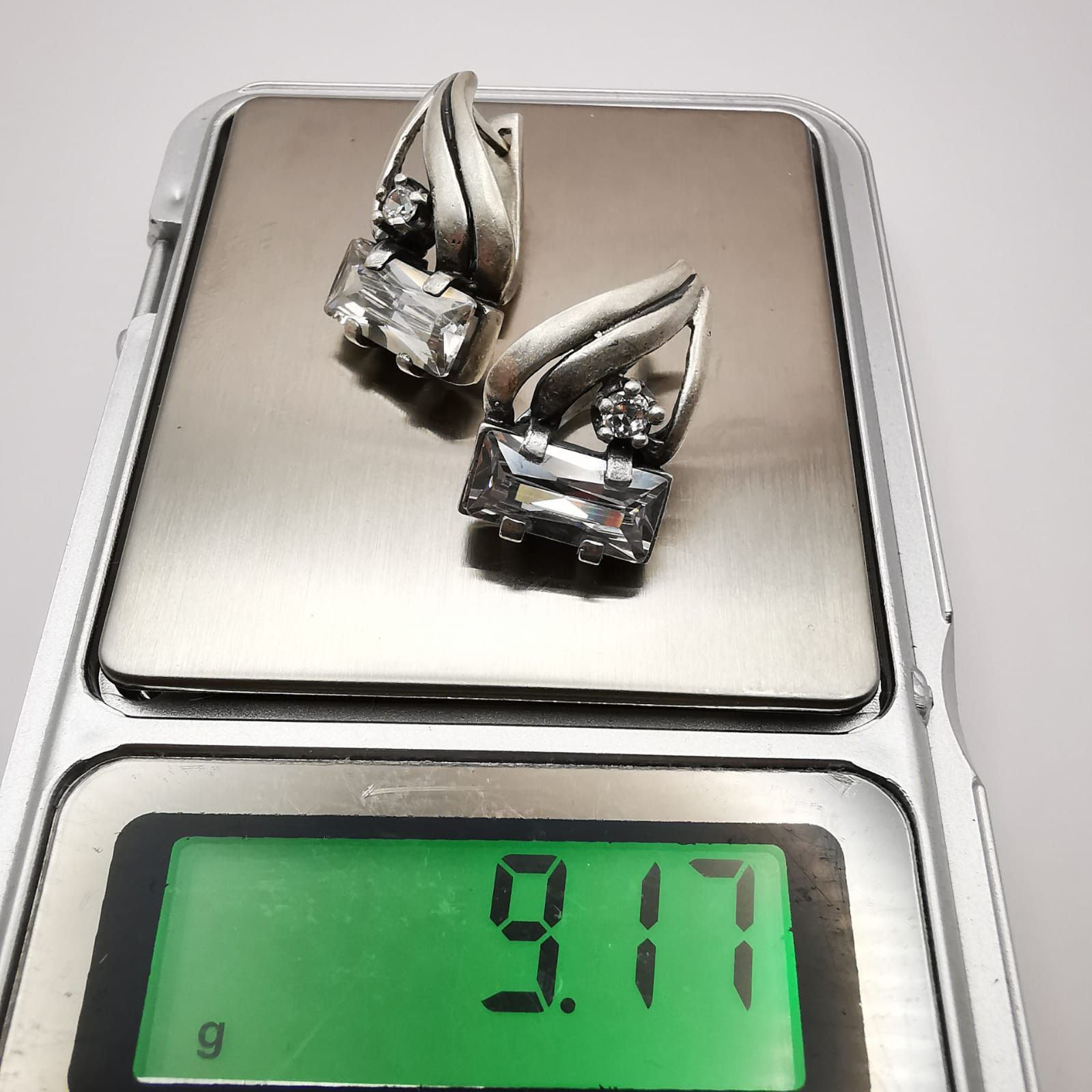 Sterling Silver × Vintage Vintage 925 Sterling Silver Earrings Cubic Zirconia 9 g Size ONE SIZE - 5 Thumbnail