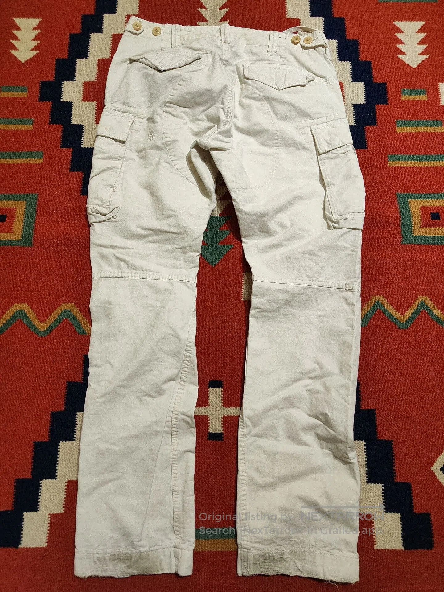 RRL Ralph Lauren RRL Vintage Style White Cargo Pants. Size US 32 / EU 48 - 2 Thumbnail