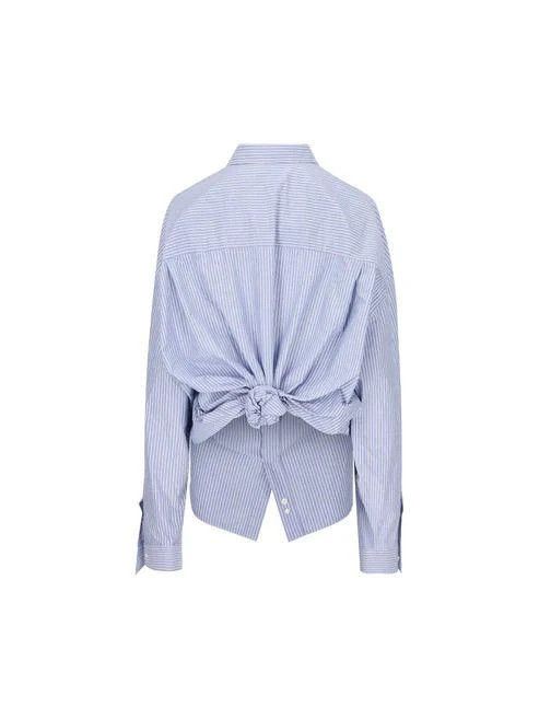 Balenciaga o1la1rc1a1225 Knotted Shirt in Blue/White Size M / US 6-8 / IT 42-44 - 2 Thumbnail
