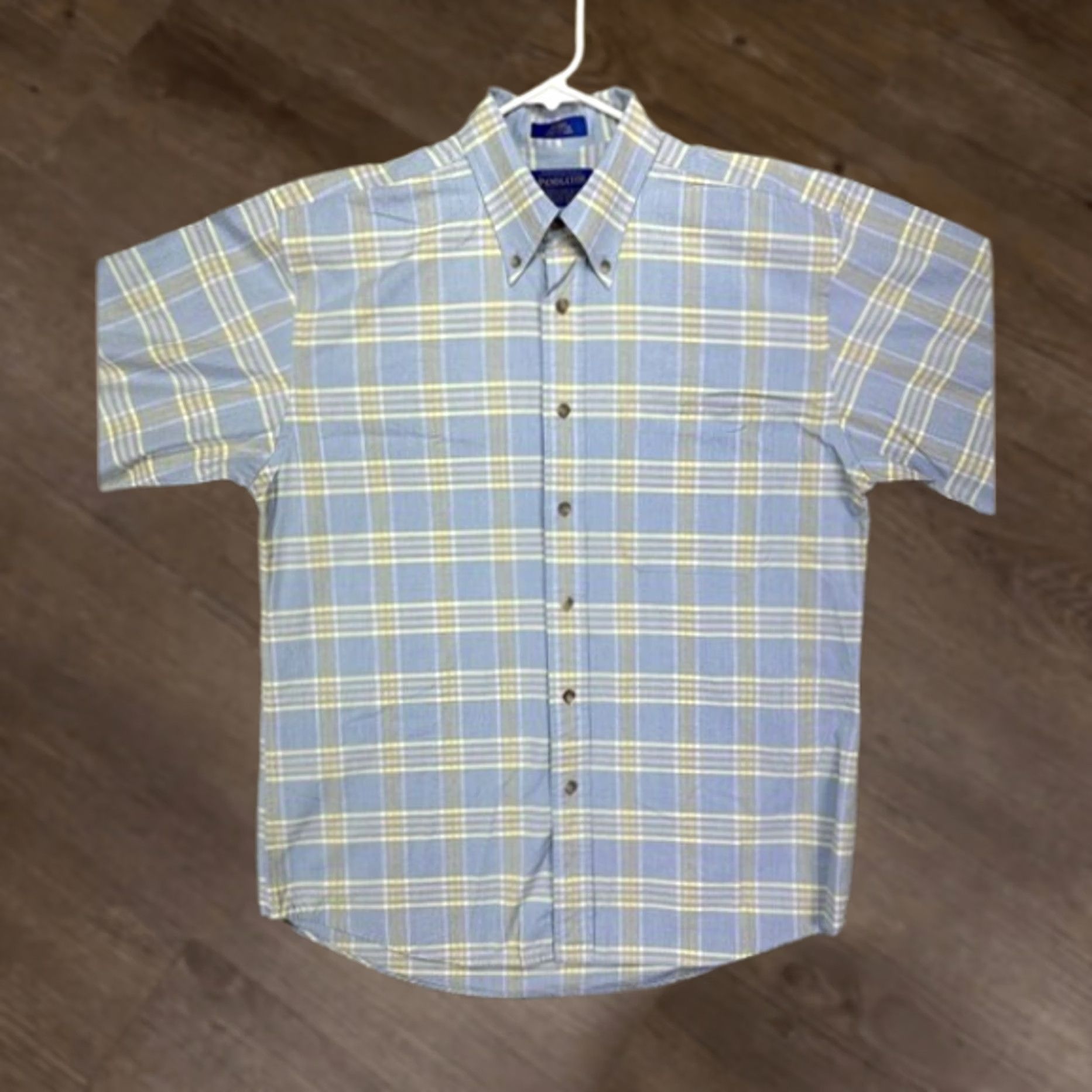 Pendleton VINTAGE Pendleton Shirt Mens Medium Light Blue Plaid Button-Down Long Sleeve Cotton Men Size US M / EU 48-50 / 2 - 1 Thumbnail