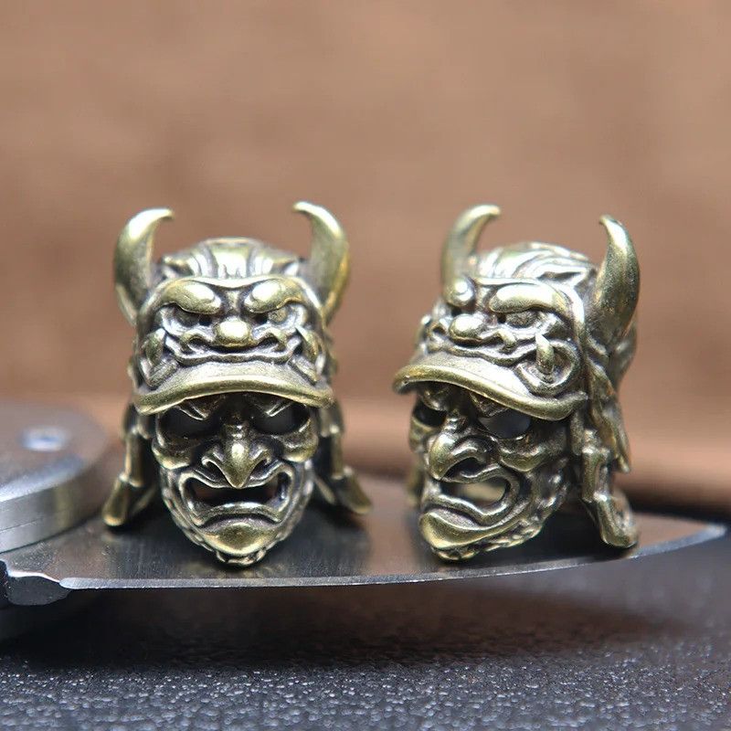 Handmade 3Pcs Samurai Helmet Knife Beads Paracord Bead Zipper Charms Size ONE SIZE - 3 Thumbnail