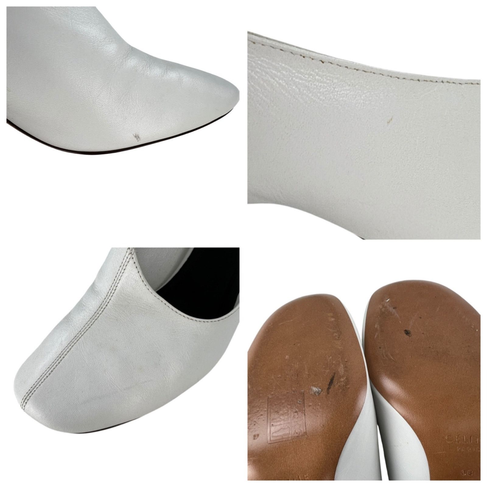 Celine Celine White Block Heels Size US 8 / IT 38 - 7 Thumbnail