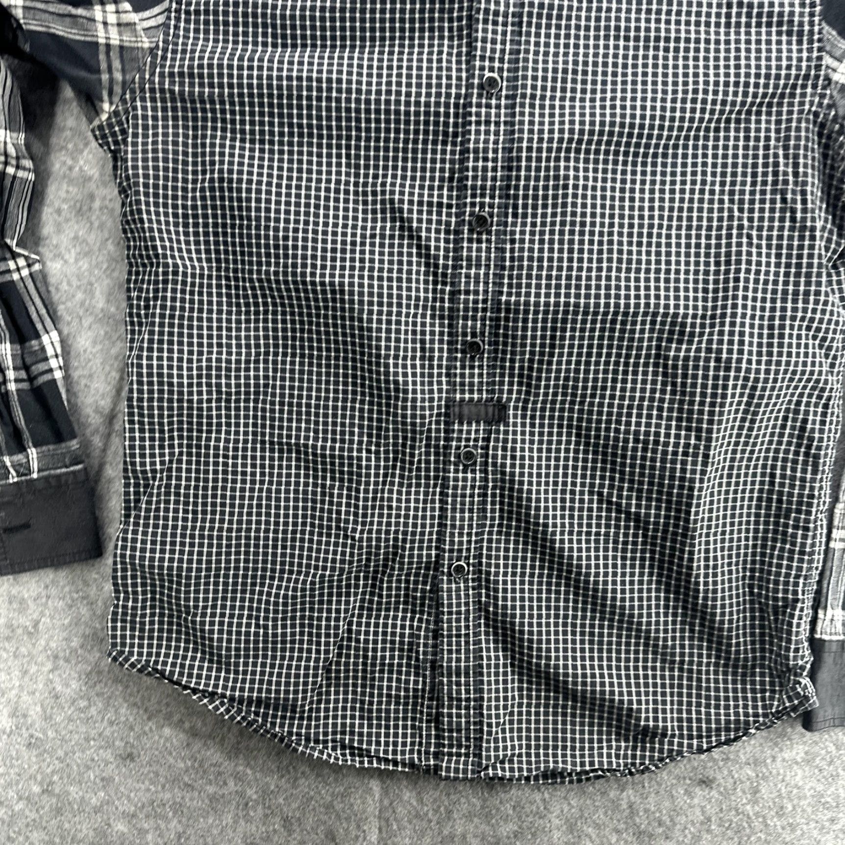 Nique 5cm Shirt Mens Medium Black White Plaid Check Button-Down Long Sleeve Slim Cotton Shirt Mens Regular Black White Plaid Check Modern Casual Business Size US M / EU 48-50 / 2 - 4 Thumbnail
