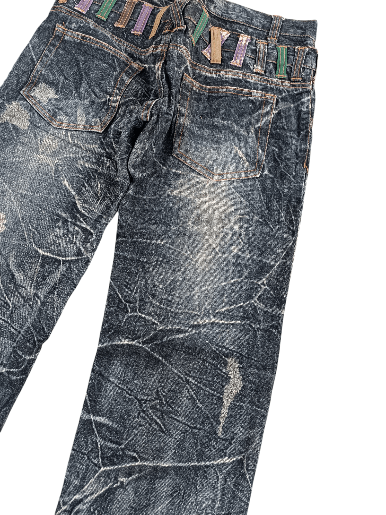 Japanese Brand 💥VINTAGE NYLAUS JEANS DOUBLE WAIST DESIGN RARE Size US 30 / EU 46 - 11 Thumbnail