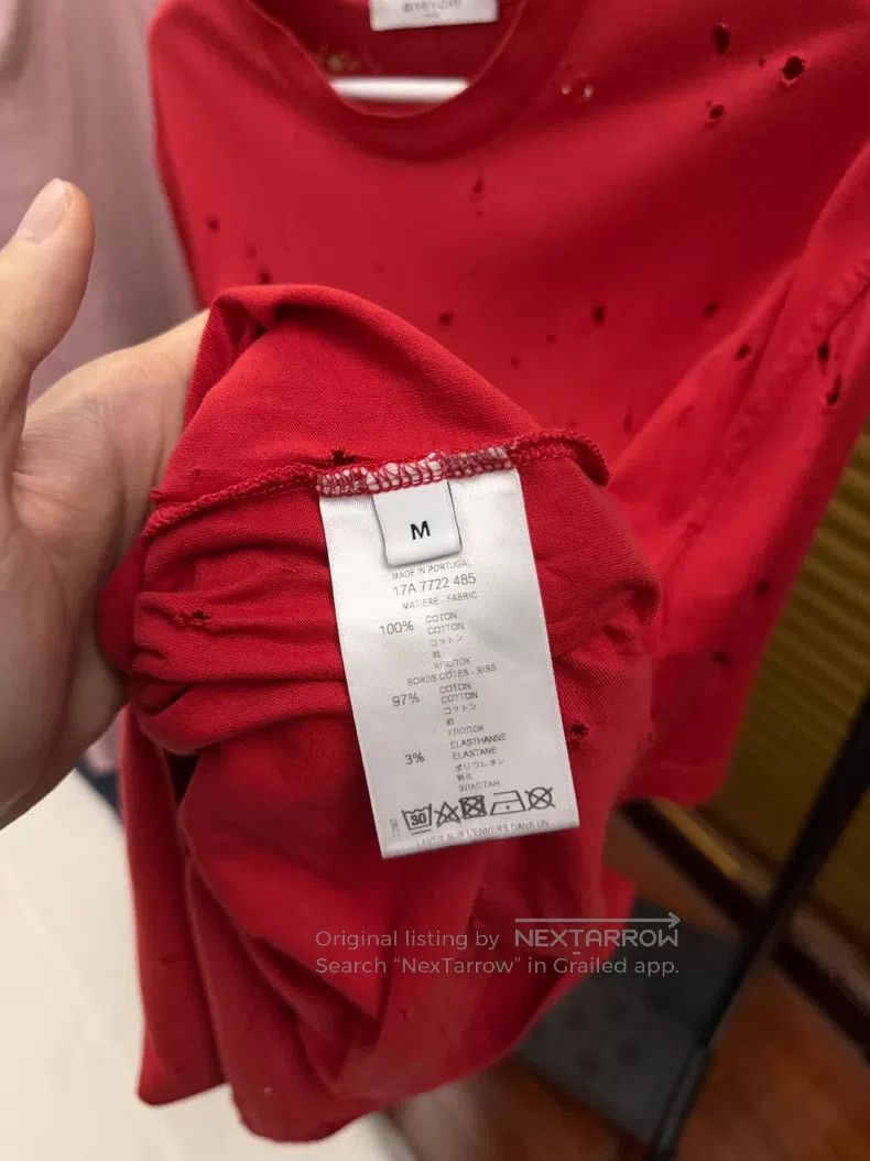 Givenchy Givenchy Red Small Hole Short Sleeve Size US M / EU 48-50 / 2 - 8 Thumbnail