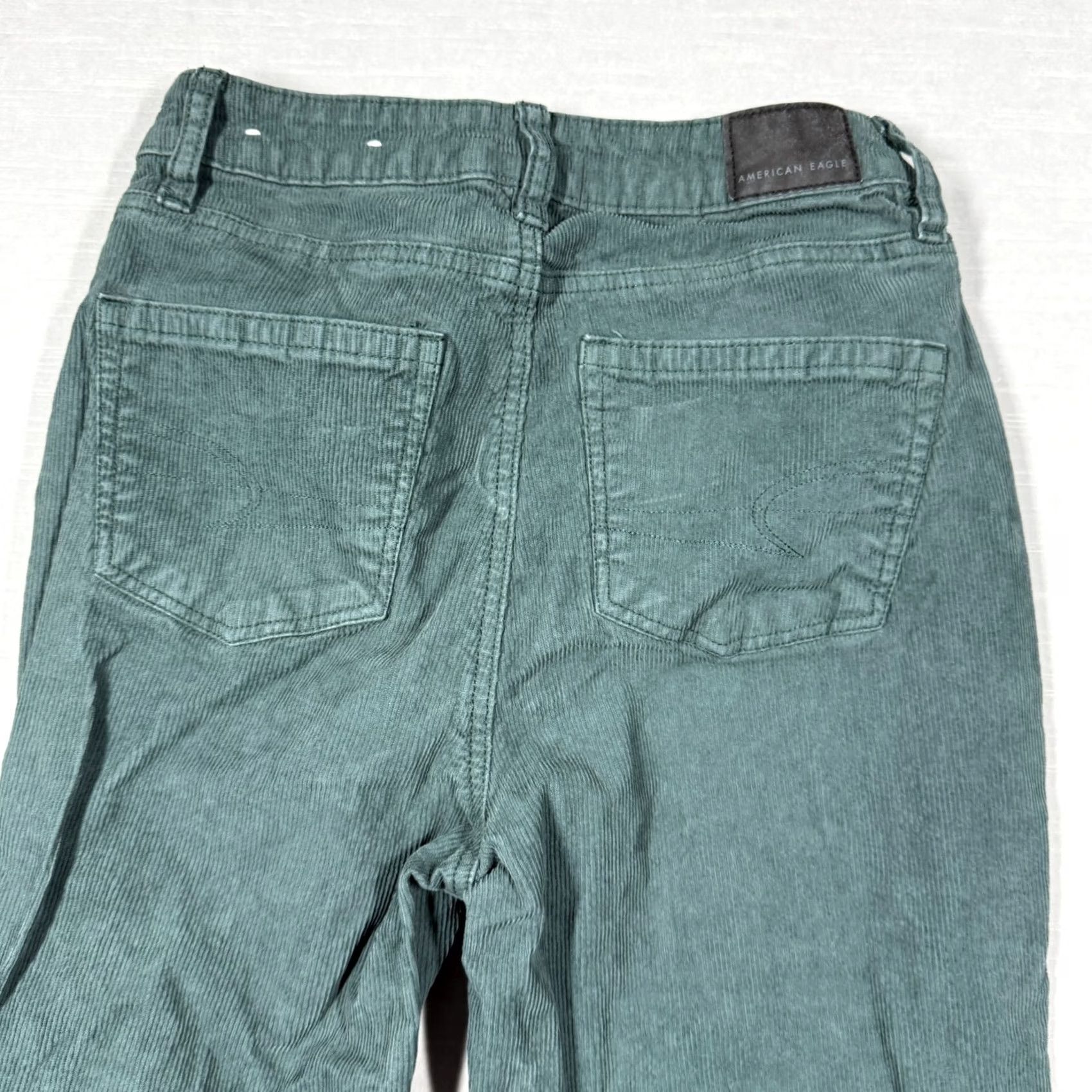 American Eagle Outfitters American Eagle Pants Womens Green Corduroy Skinny Ankle Stretch Y2K Casual 0 Size 25" / US 0 / IT 36 - 6 Thumbnail