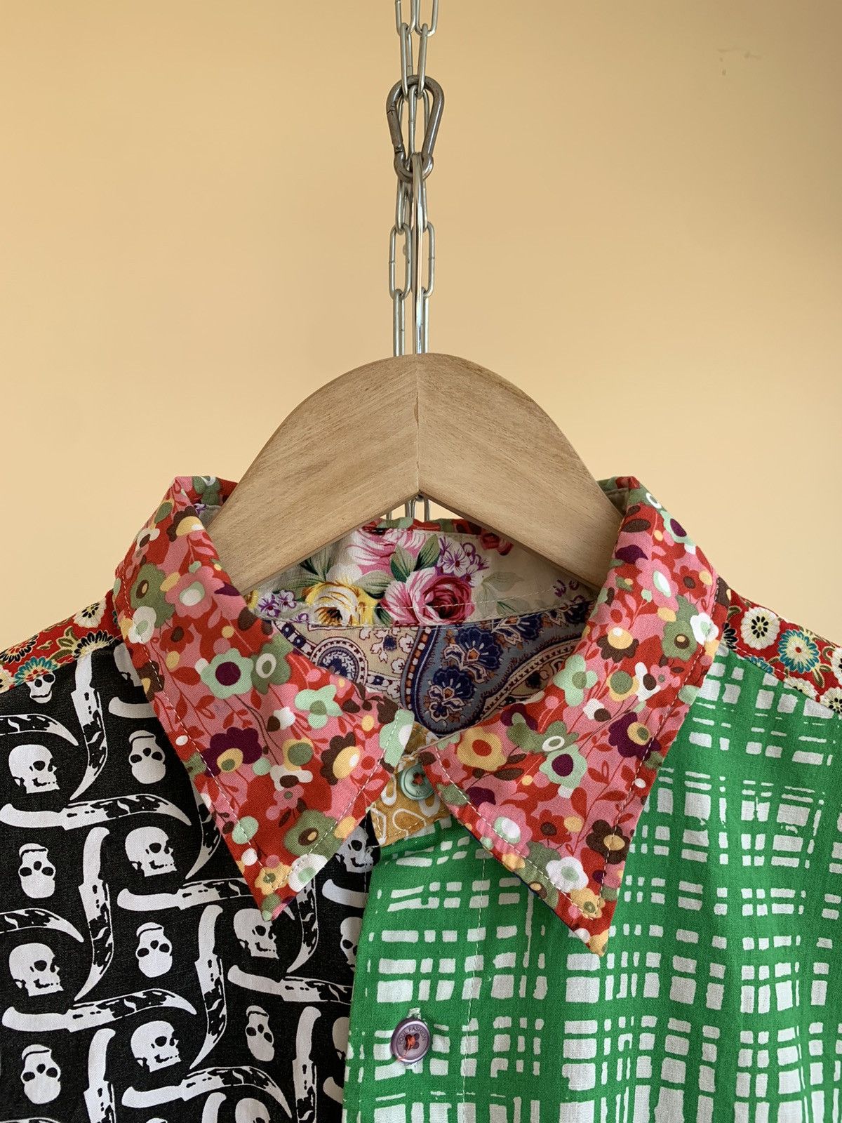 Japanese Brand Foul Fashion Ugly Patchwork Crazy Print Button Up L/S Shirt Size US L / EU 52-54 / 3 - 5 Thumbnail