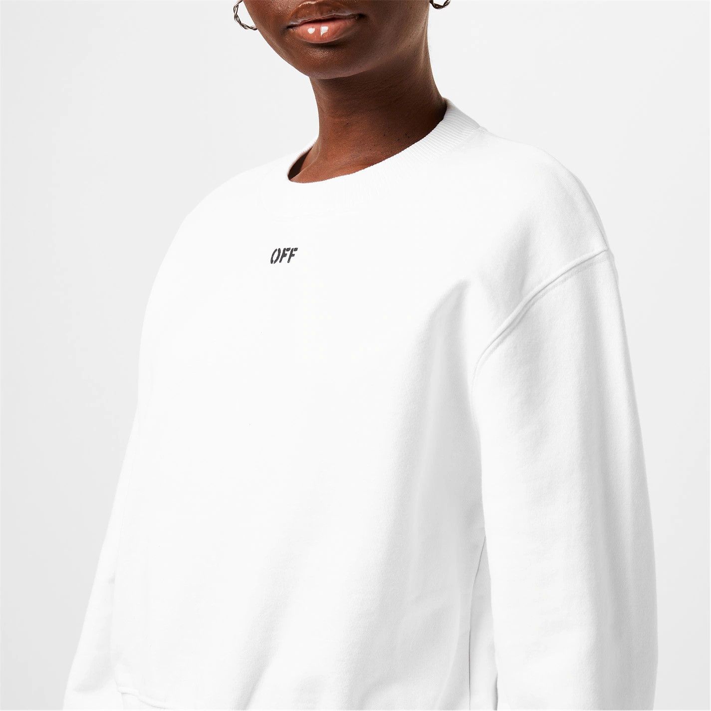 Off-White o1g2r1mq1224 Stamp Sweatshirt in White Size M / US 6-8 / IT 42-44 - 4 Thumbnail