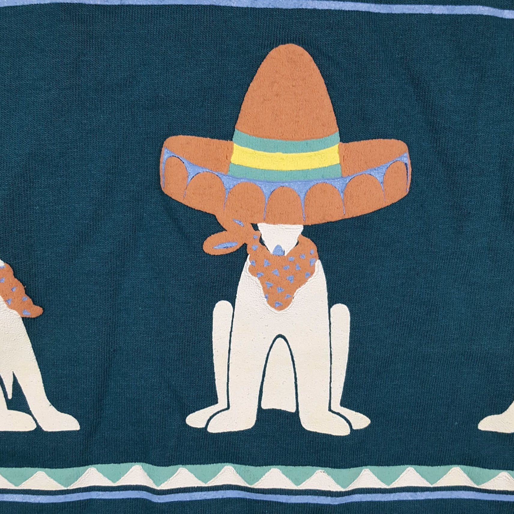 Vintage Vintage 90s Western Cowboy Howling Dog Cactus Size Small Preppy Collared T Shirt Size US S / EU 44-46 / 1 - 3 Thumbnail