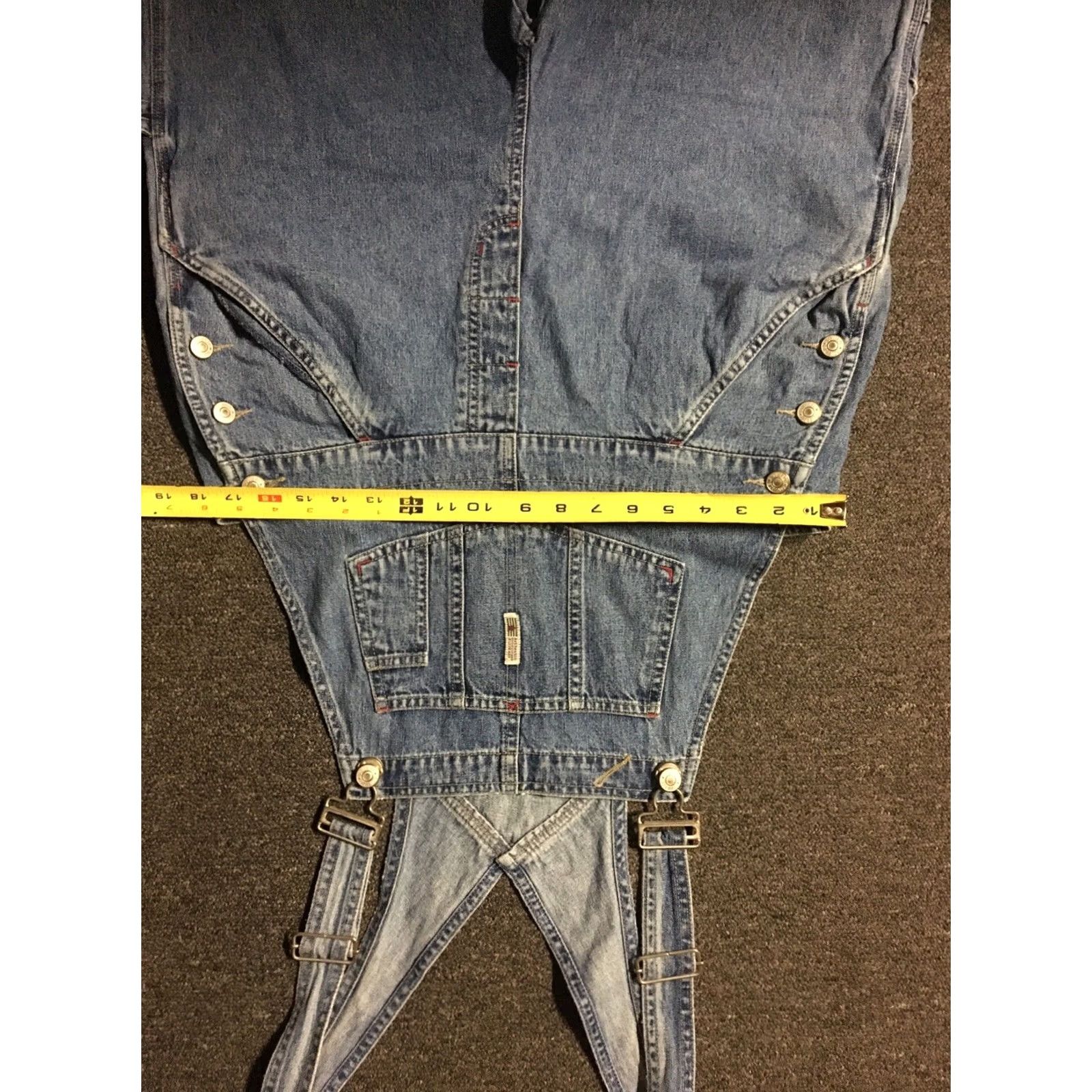 Vintage VINTAGE Squeeze Jeans Overalls Shirt Womens Large Blue 90s Hip Hop Grunge 80s 90s NYC Retro Cutoff Distressed Logo Pattern Striped Knack Size 36" / US 14 / IT 50 - 7 Thumbnail