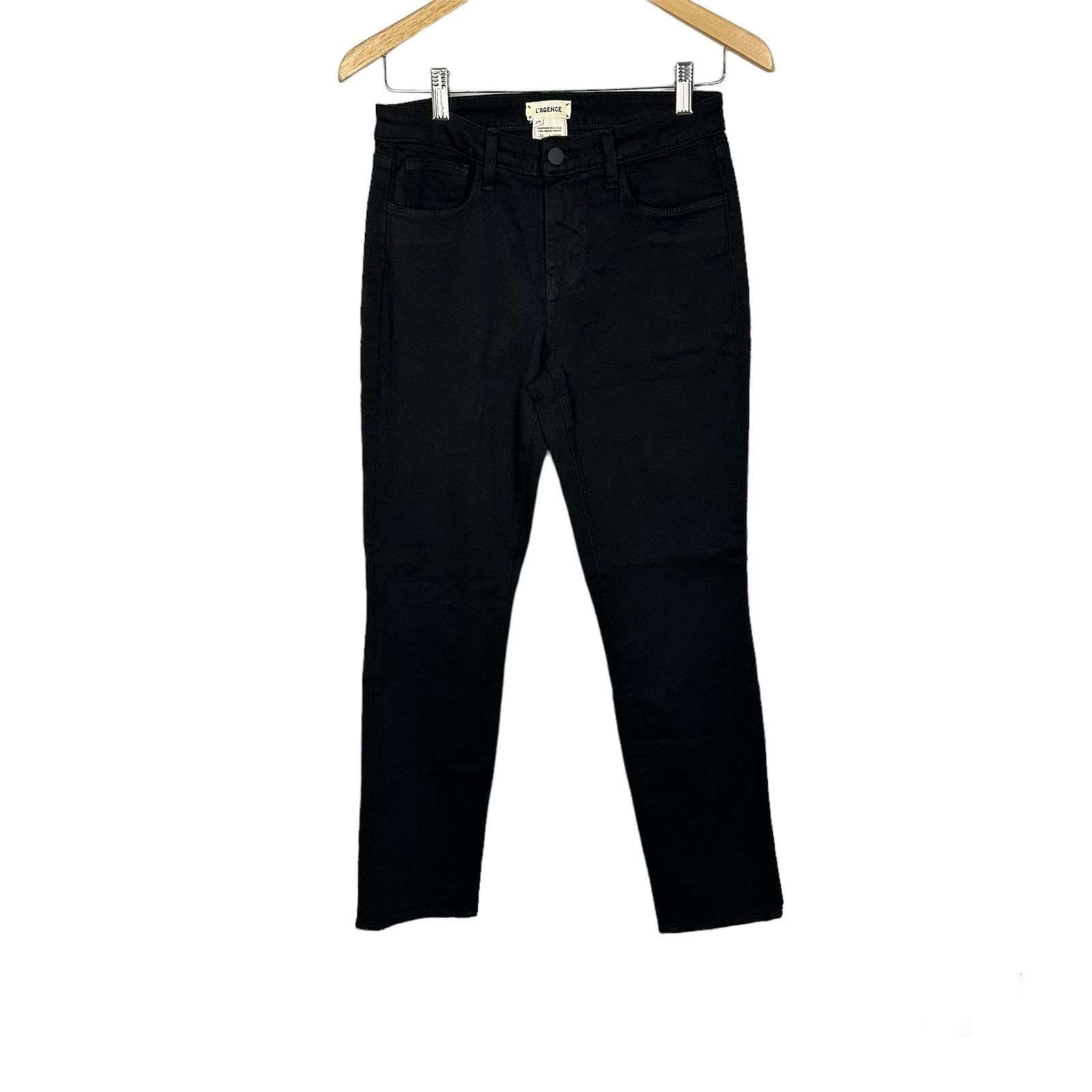 L'AGENCE NWT L’AGENCE Black Cotton Blend Skinny Mid Rise Jeans 25 Size 27" / US 4 / IT 40 - 3 Thumbnail
