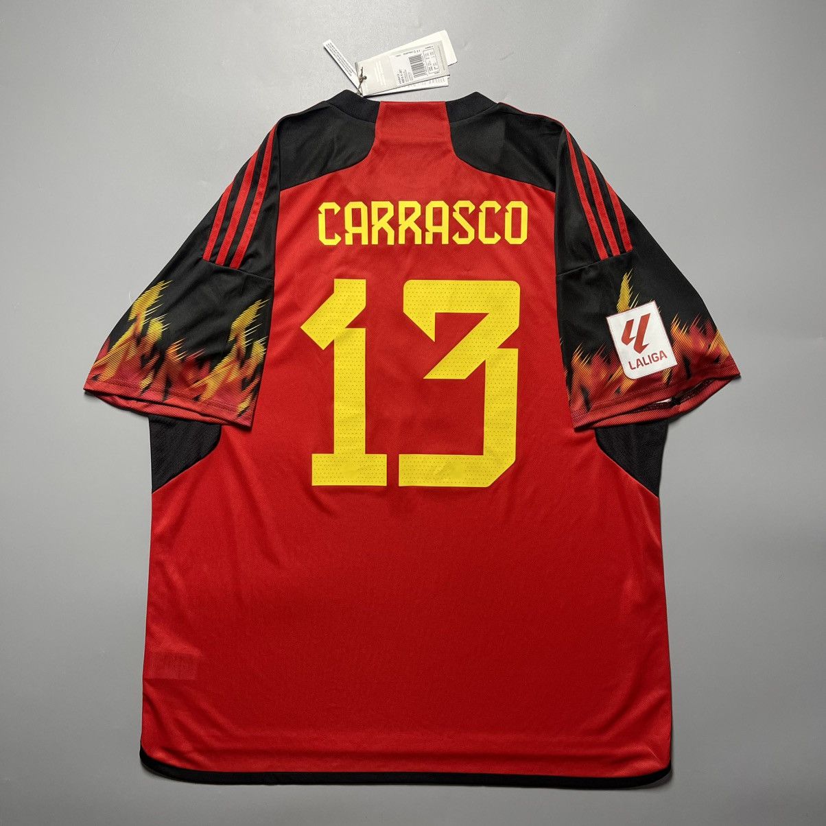 NWT BELGIUM ADIDAS 2022 WC FOOTBALL HOME JERSEY #13 CARRASCO