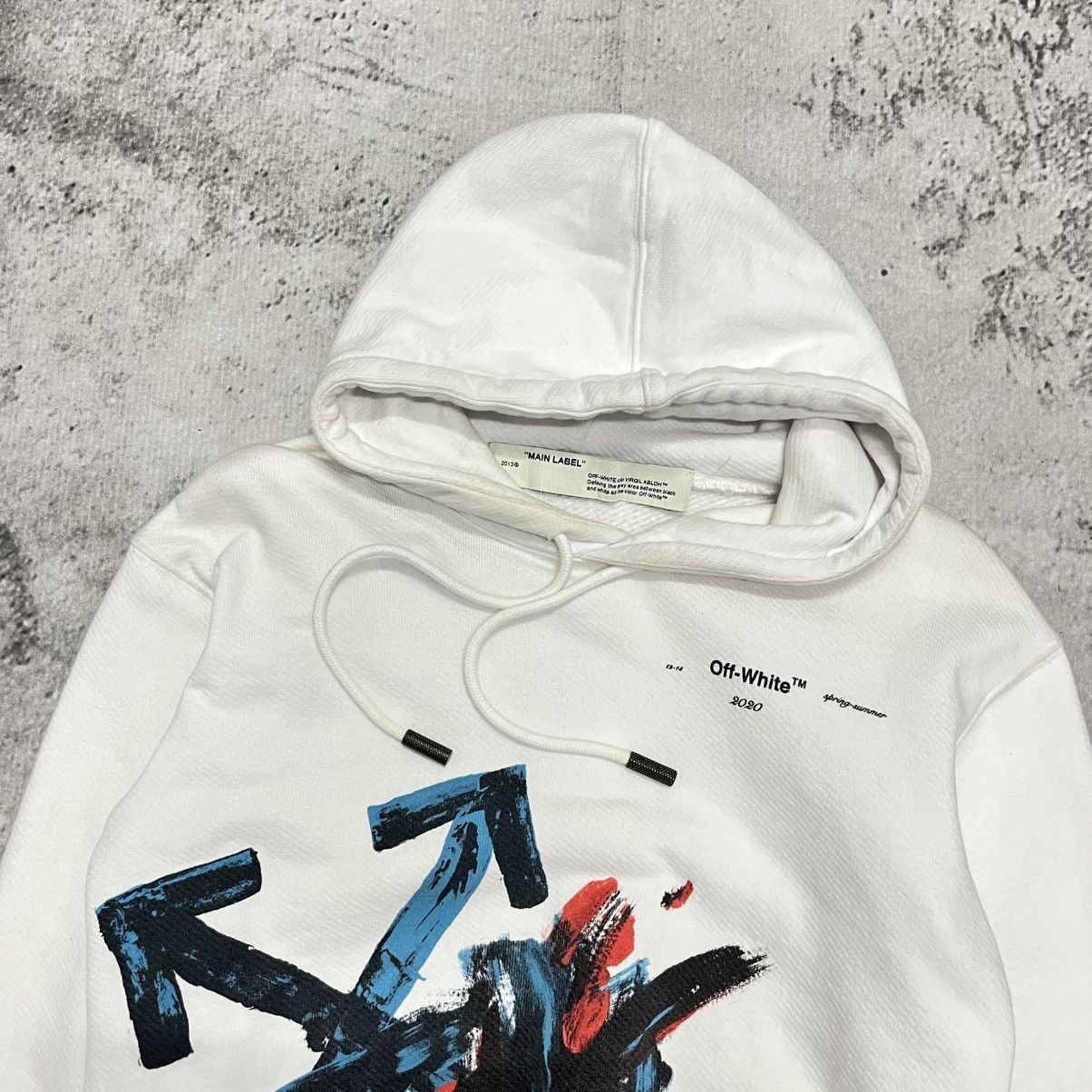 Off-White Off-White Brush Arrow Hoodie White Size US XXS / EU 40 - 2 Thumbnail