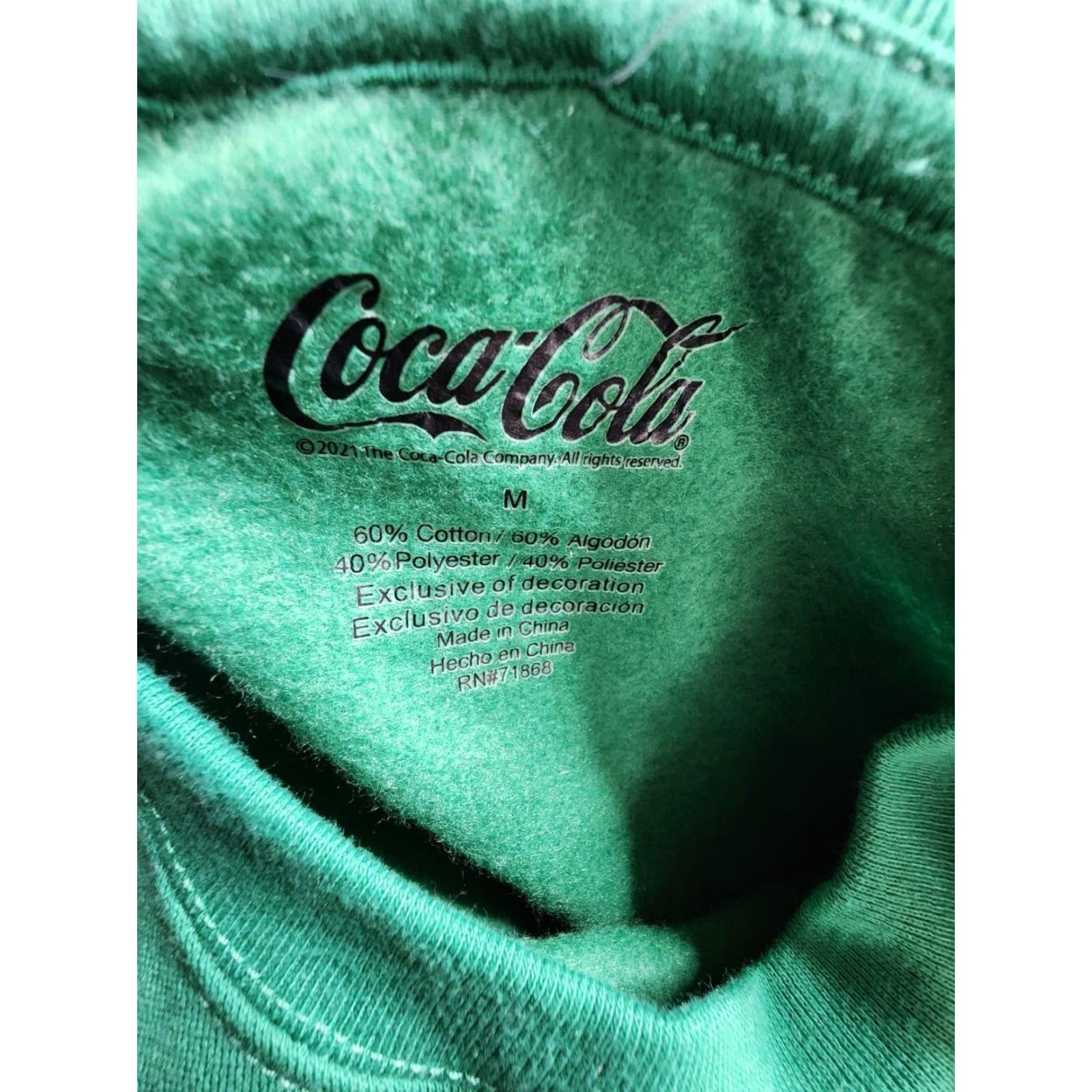 Vintage Coca-Cola Juniors Cropped Sweatshirt Green Crew Neck Long Sleeve Graphic Print M Women Size M / US 6-8 / IT 42-44 - 2 Thumbnail