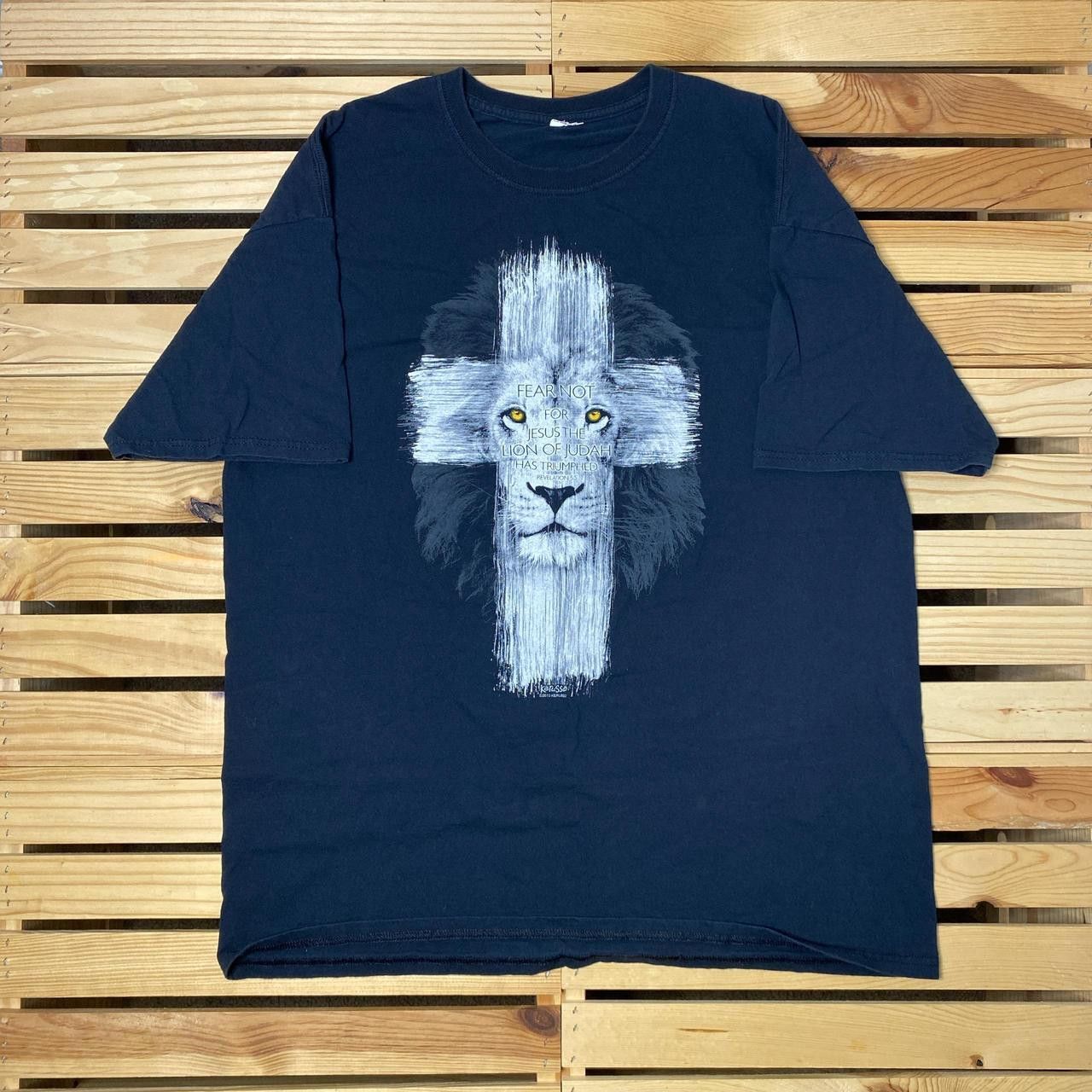 Other Revelations 5:5 Black Y2K Bible Verse Jesus Tee Size Large Size US L / EU 52-54 / 3 - 1 Thumbnail