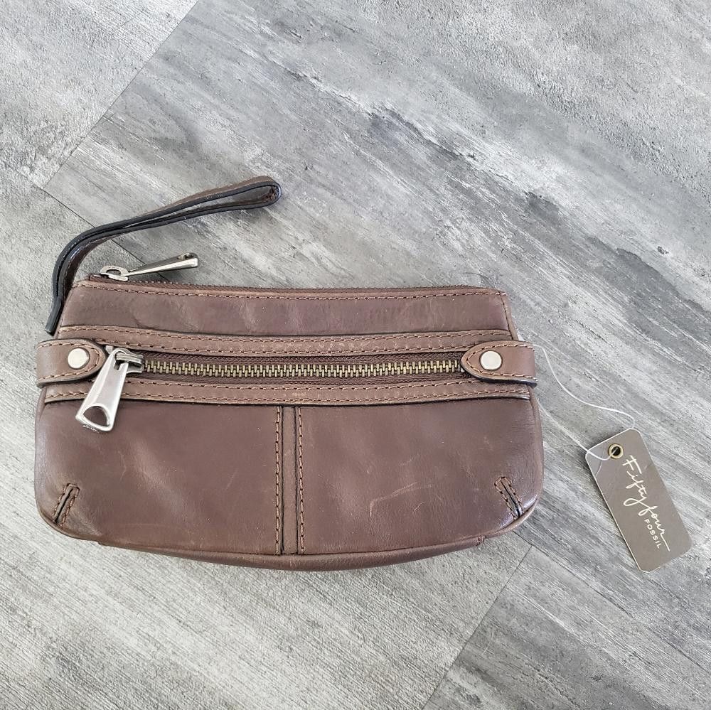 Fossil Chocolate Fossil Amanda Pouch Wristlet Size ONE SIZE - 2 Thumbnail