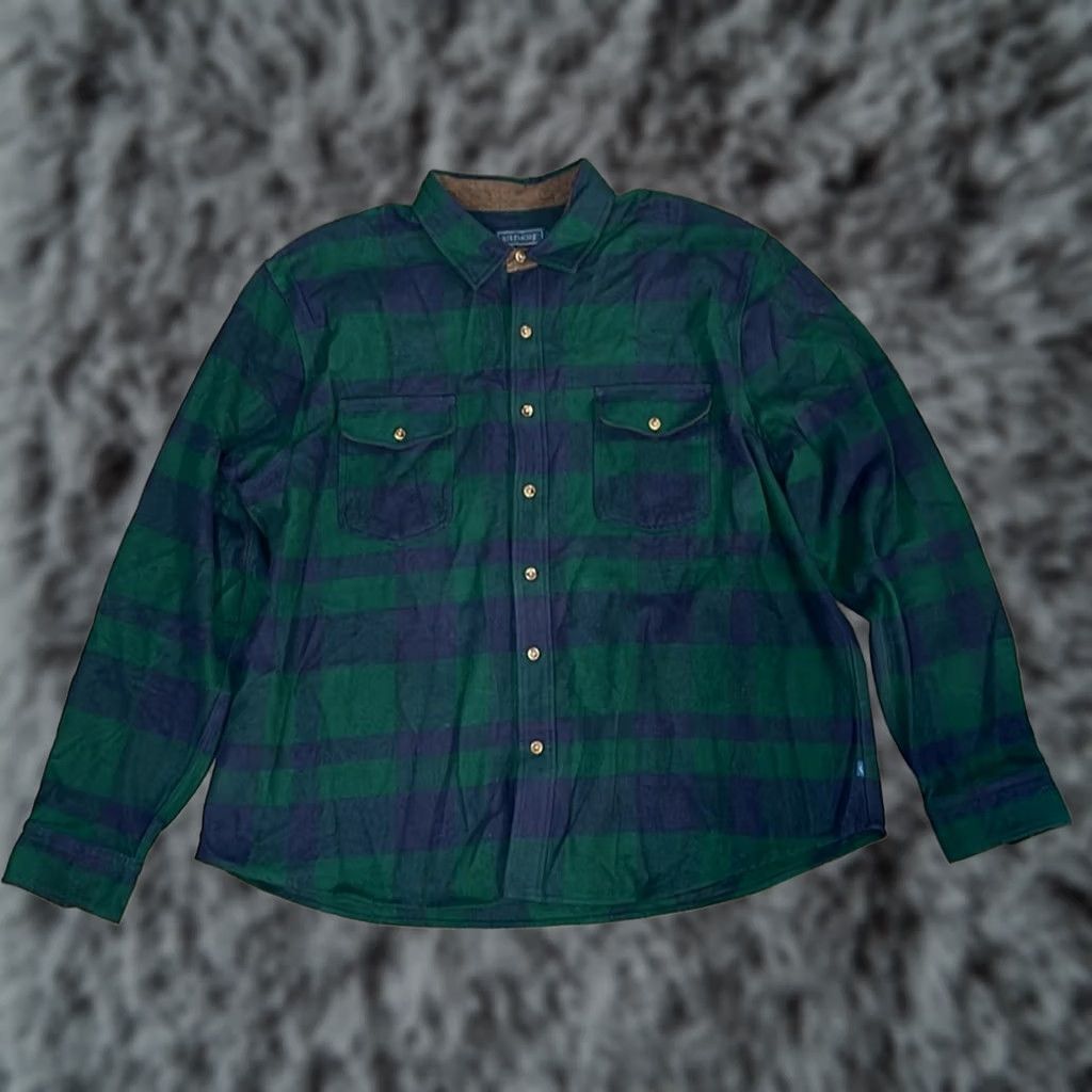 Vintage VINTAGE Biltmore Heavy Flannel Long Sleeve Button-Up Shirt XXL Men Green NWOT Size US XXL / EU 58 / 5 - 1 Thumbnail