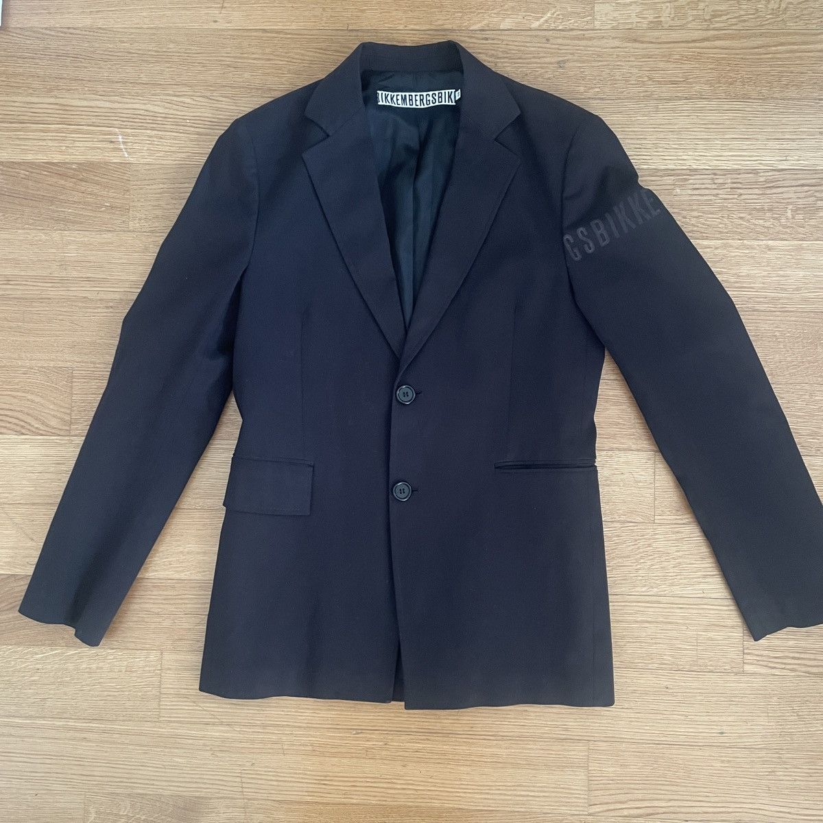Dirk Bikkembergs embossed black cotton blazer made in Italy