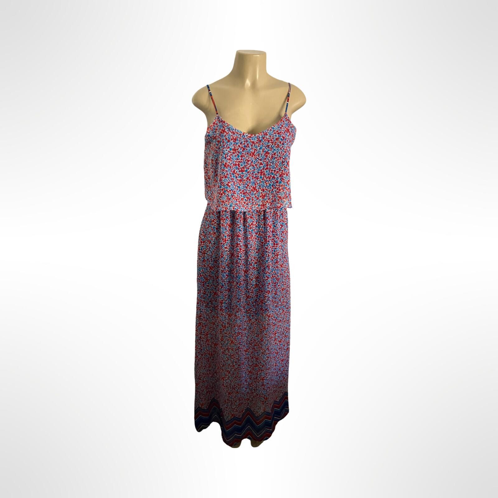 GB GB Floral Maxi Dress with Spaghetti Straps Size L / US 10 / IT 46 - 1 Thumbnail