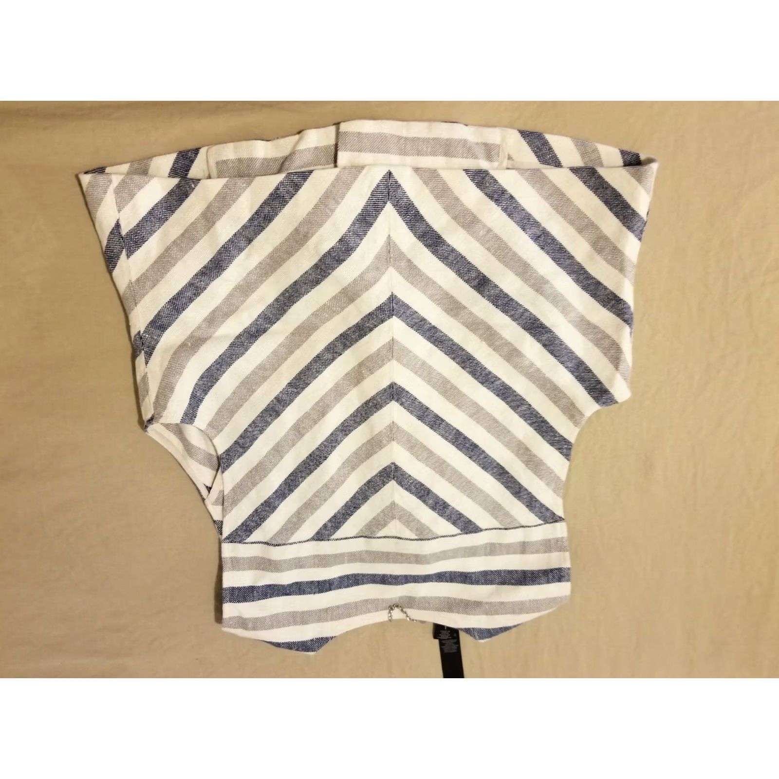 Vintage Chico's Womens Jacket Vest White Blue Linen Sleeveless Size 1 Size XS / US 0-2 / IT 36-38 - 8 Thumbnail