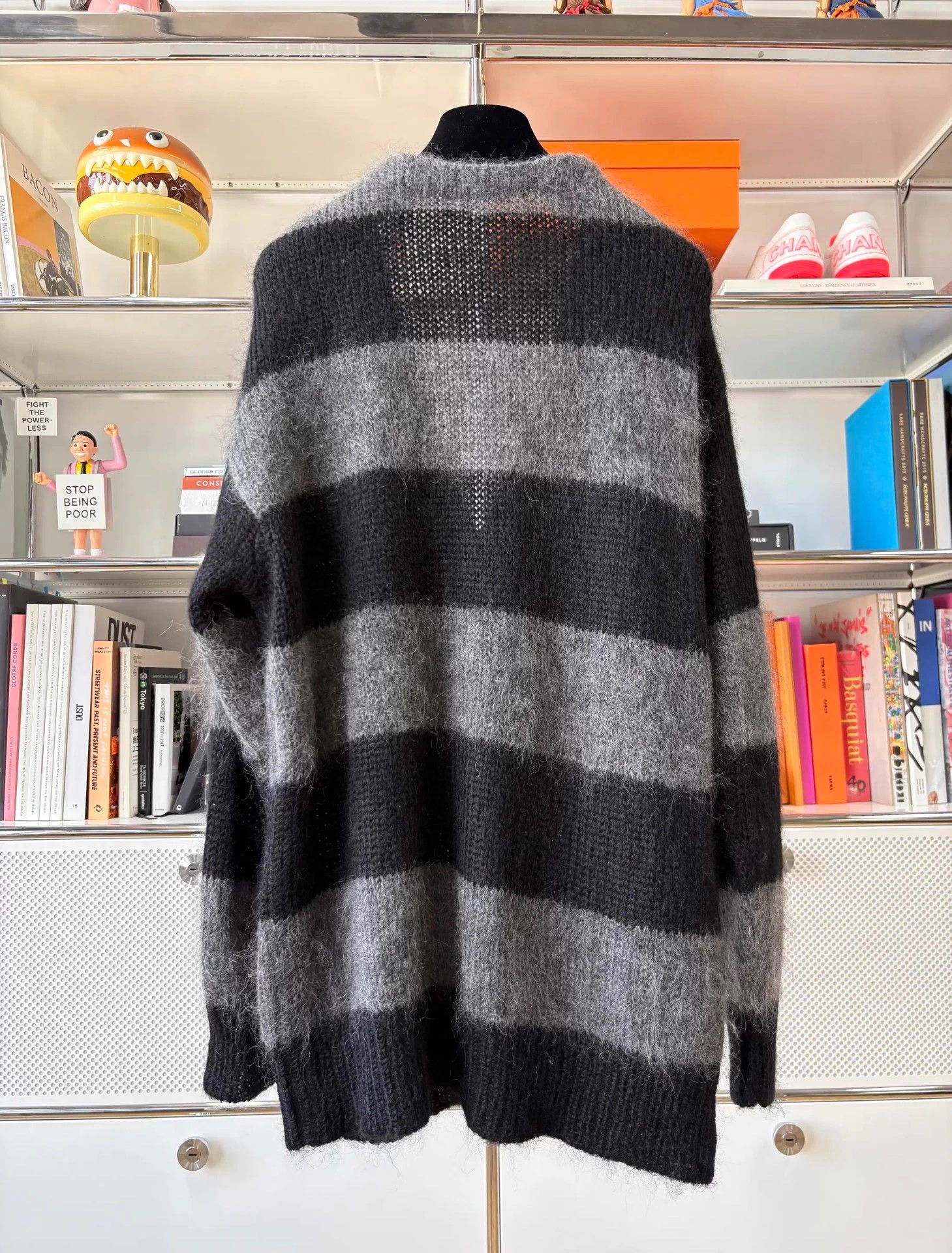 Miu Miu MIU MIU Soft Mohair Cardigan Black Gray Stripe IT38 Mint Size XS / US 0-2 / IT 36-38 - 3 Thumbnail