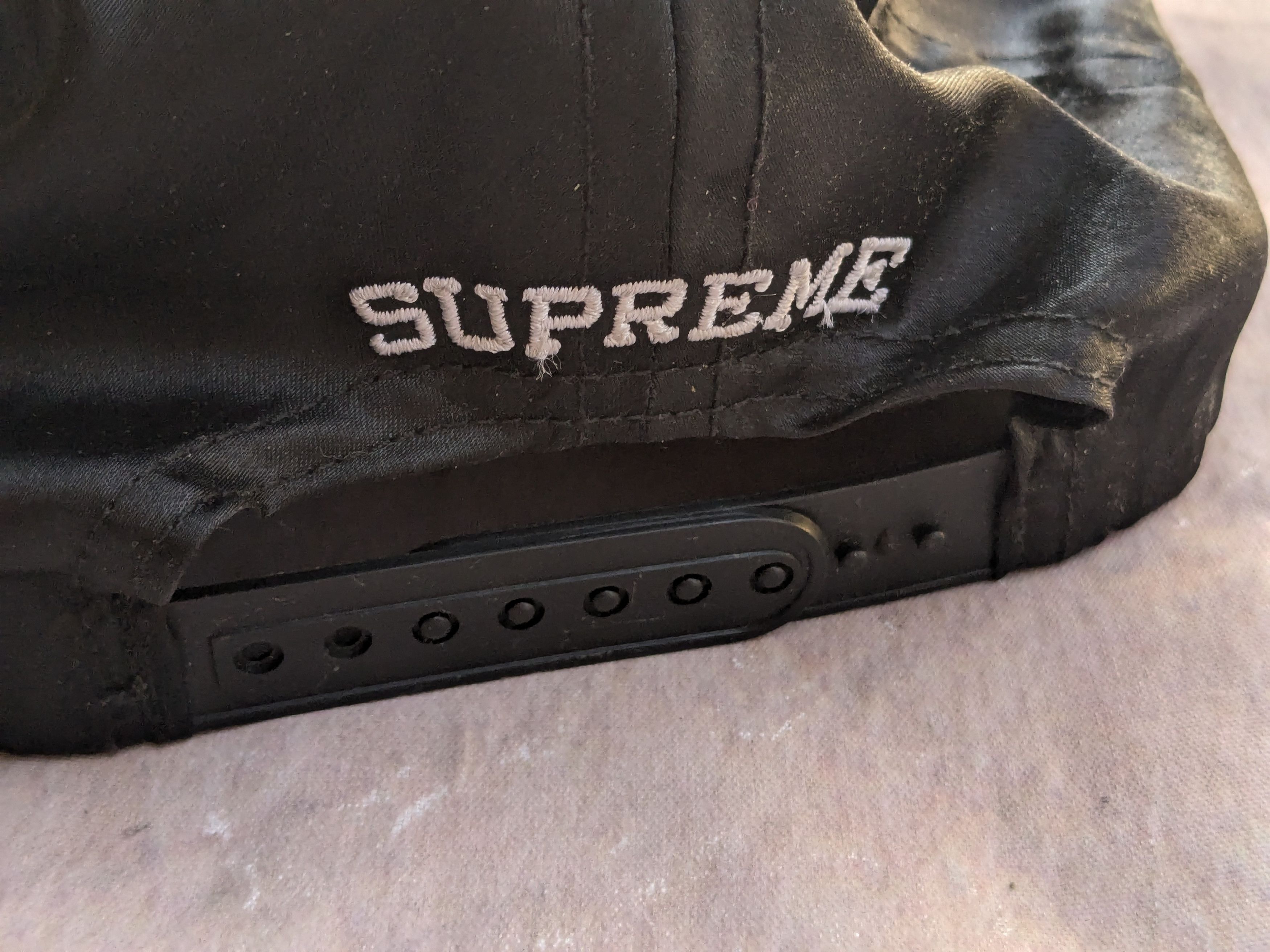 Supreme Supreme Playboy 6 Panel Black Satin Hat Cap Size ONE SIZE - 8 Thumbnail