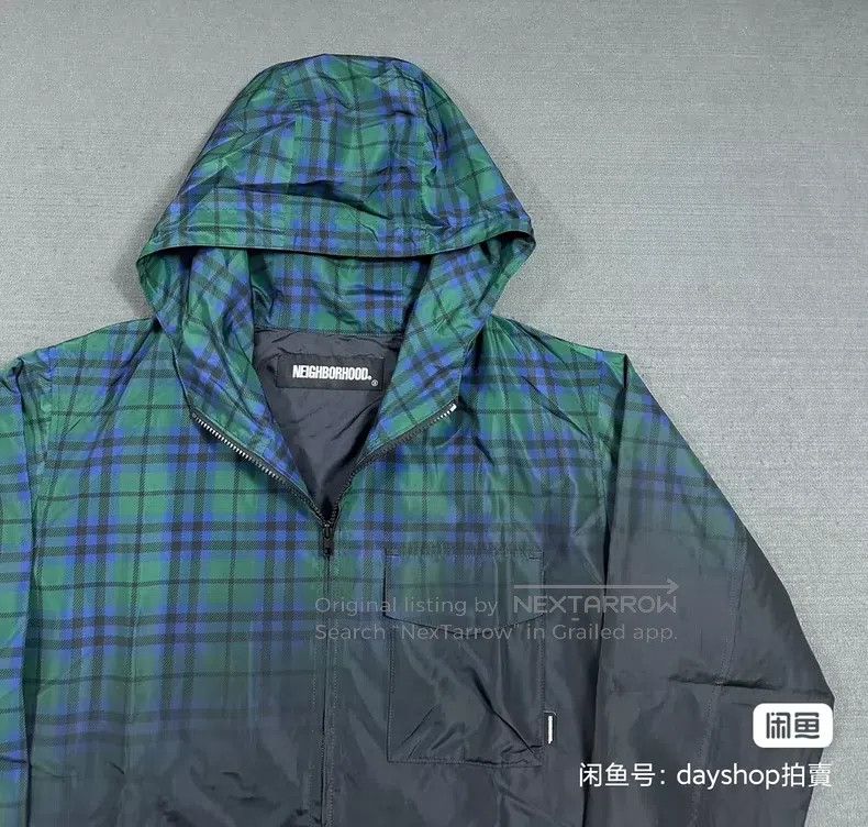 Neighborhood Neighborhood Gradient Plaid Hooded Windbreaker Jacket Mult Size US M / EU 48-50 / 2 - 5 Thumbnail