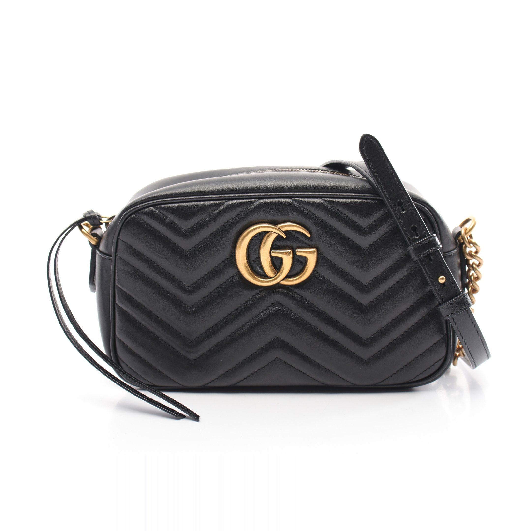 Gucci Gucci Gg Marmont Chain Shoulder Bag Leather Black Size ONE SIZE - 1 Thumbnail