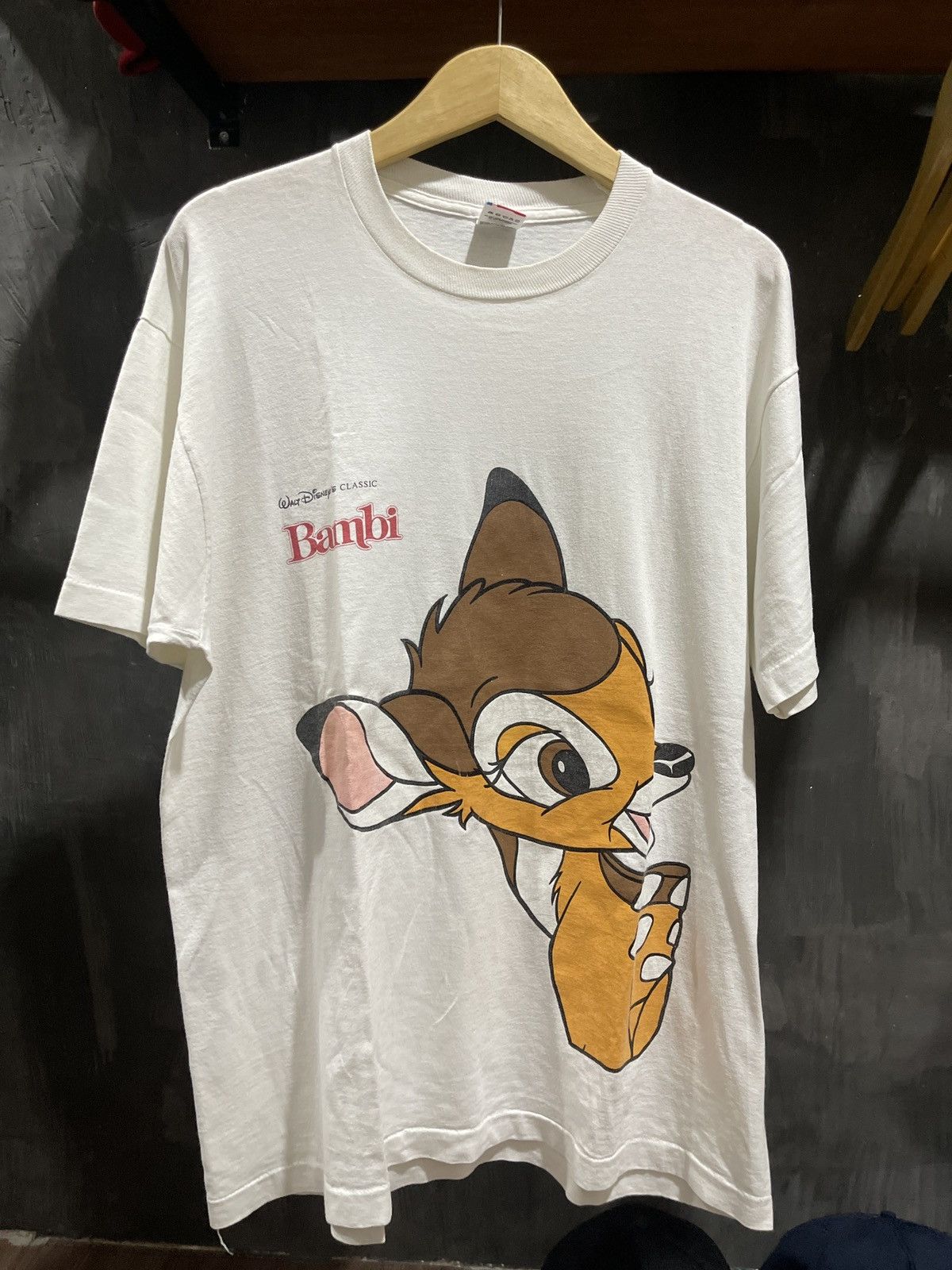 image of Vintage Disney Bambi T Shirt in White, Men's (Size XL)