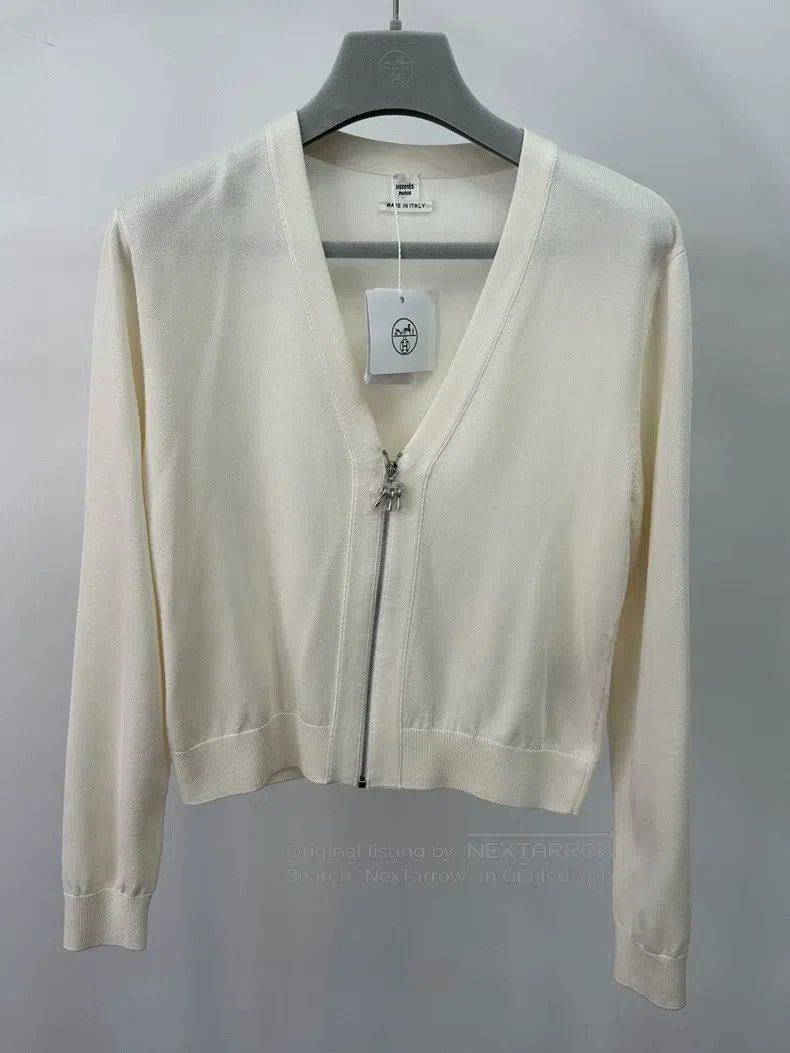 Hermes Hermes Zip-Up Long Sleeve Knit Cardigan Size XS / US 0-2 / IT 36-38 - 1 Thumbnail