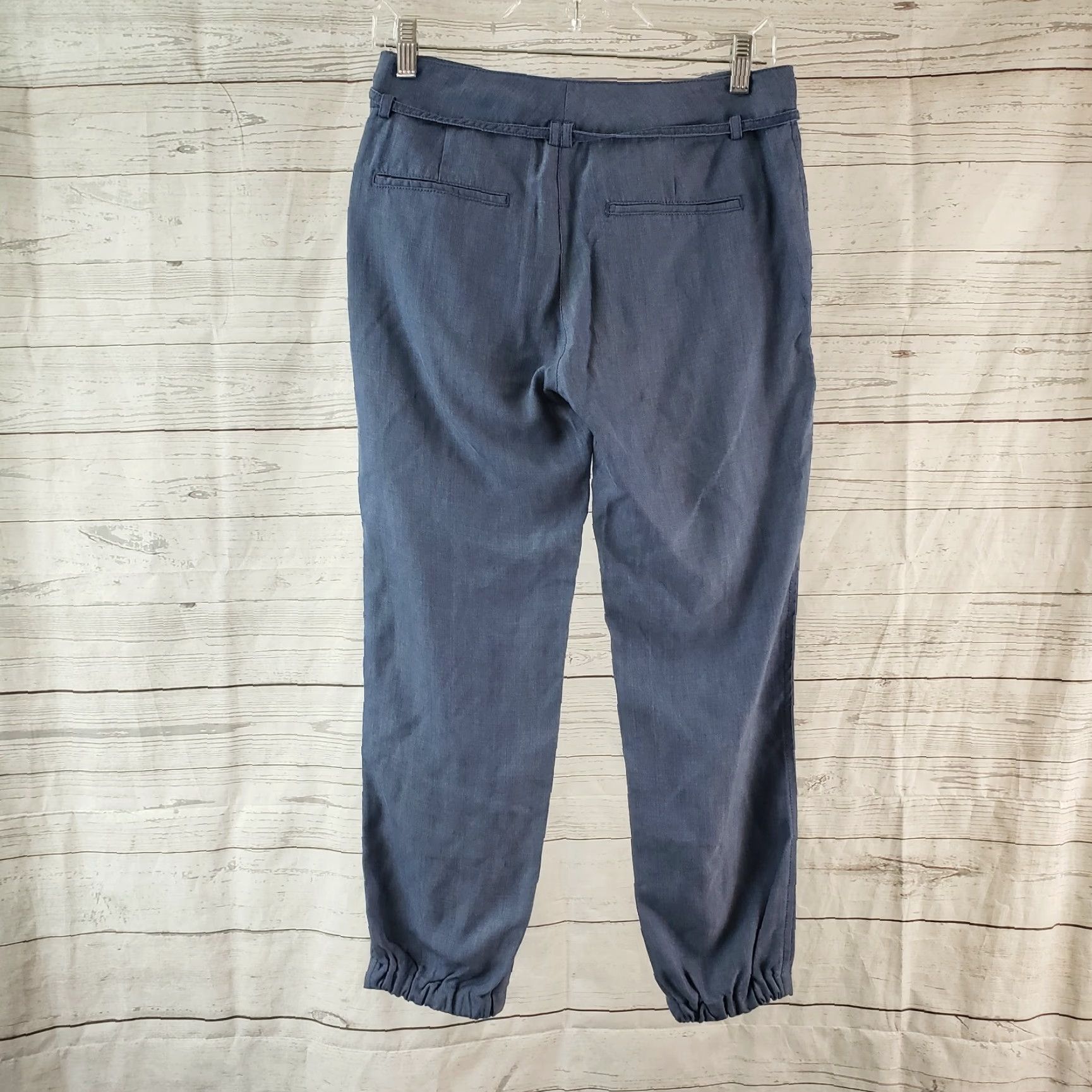 Vince Vince Womens Cropped Pants Sz 0 Solid Blue Lyocell Mid Rise Inseam 24" Cropped 9.5" Zip Snap Pattern: Solid Size 25" / US 0 / IT 36 - 3 Thumbnail