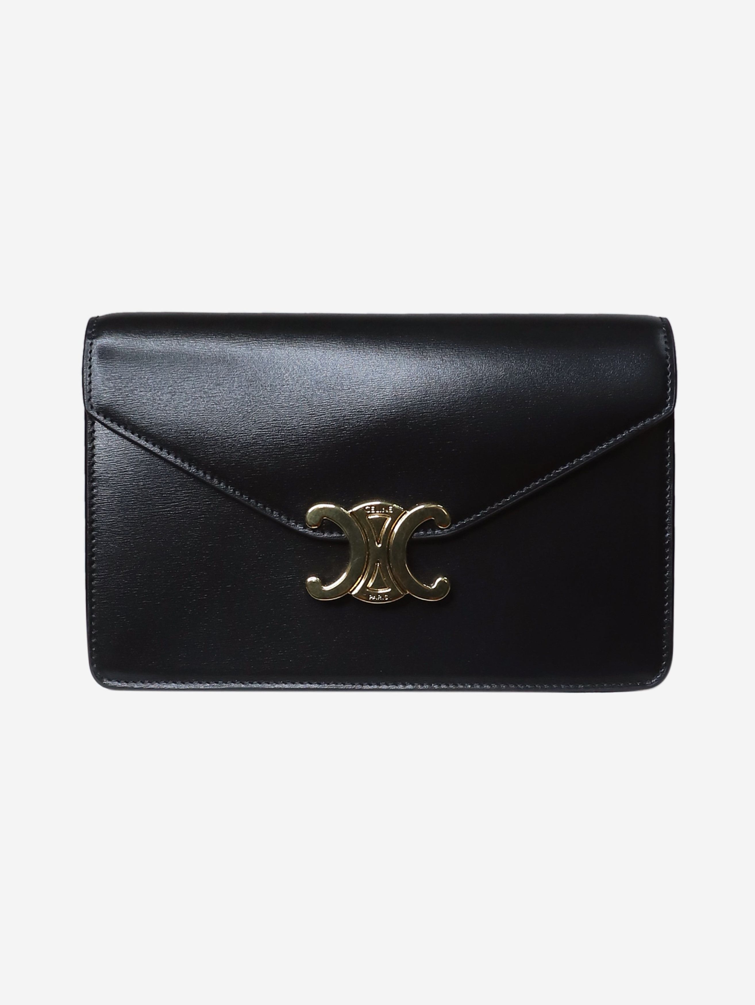image of Celine Black Margo Wallet On Chain, Women's