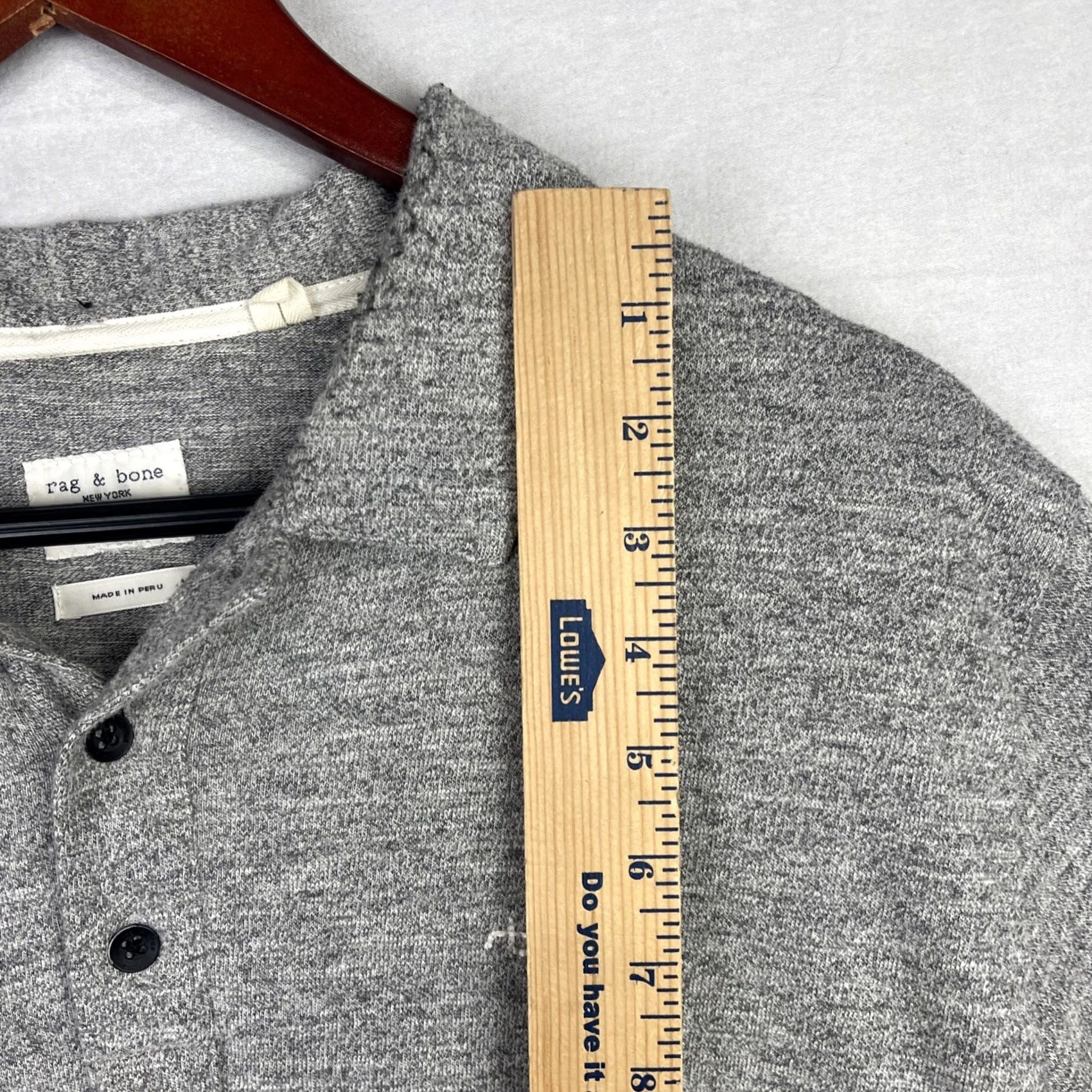 Rag & Bone Rag & Bone Polo Shirt Mens XL Gray Short Sleeve Collared Button Heather Polo Shirt Mens XL Gray Heather Size US XL / EU 56 / 4 - 4 Thumbnail