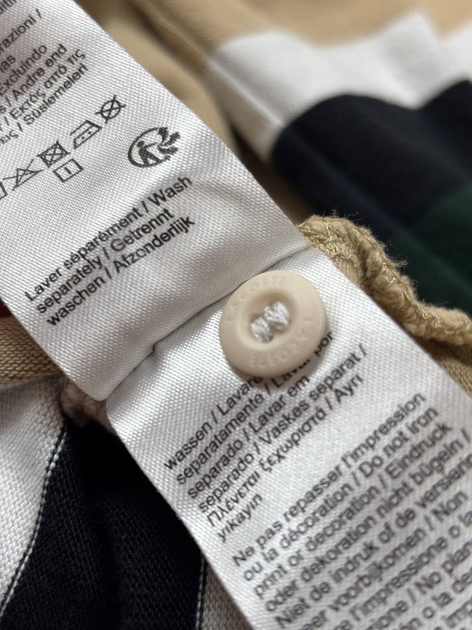 Lacoste Lacoste Long Sleeve Rugby XS. Beige/Green/Black. Mint Cond Size US XS / EU 42 / 0 - 10 Thumbnail