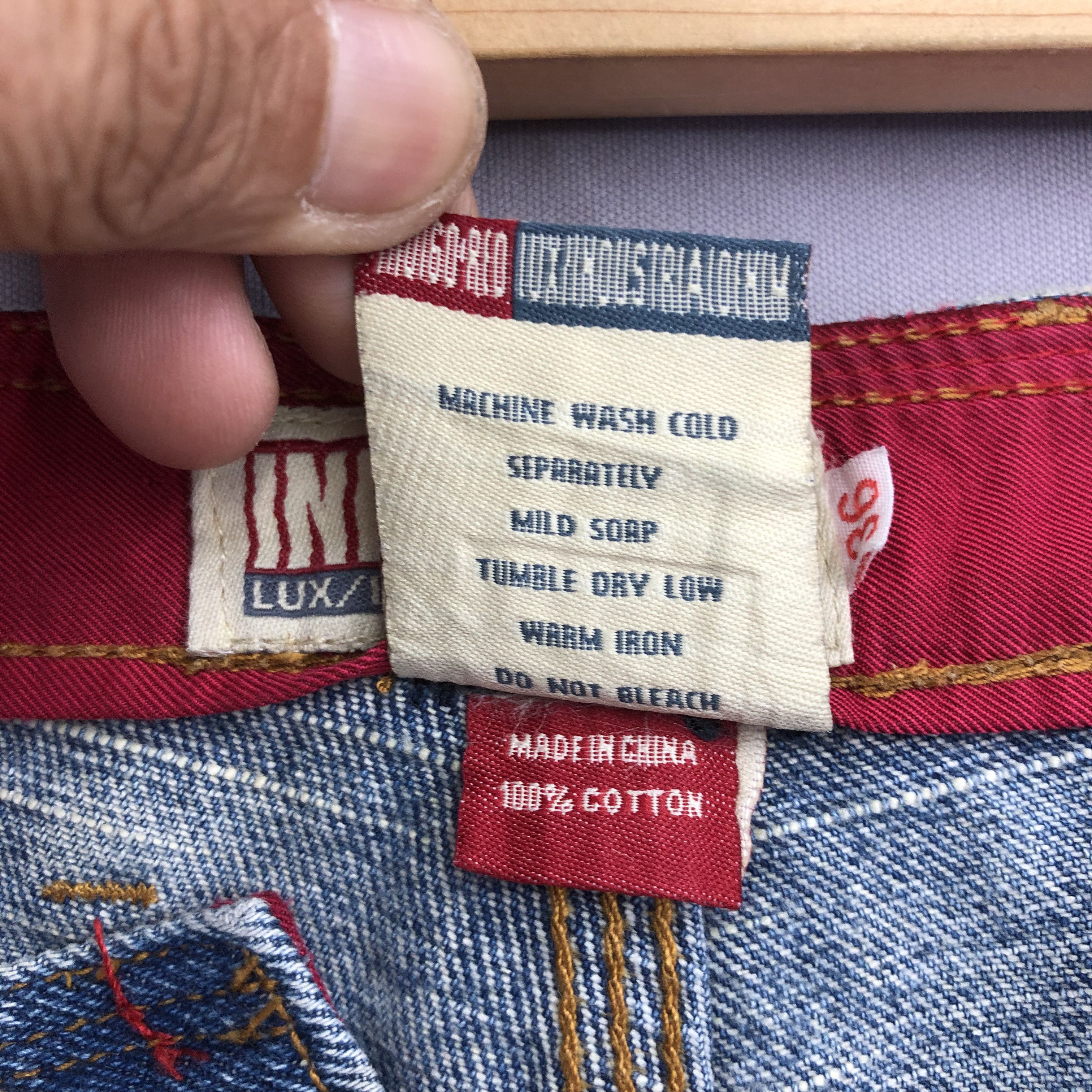 Japanese Brand Crazy Y2K Indigo Red Baggy Jeans Skater JNCO Faded Denim Size US 35 - 8 Thumbnail