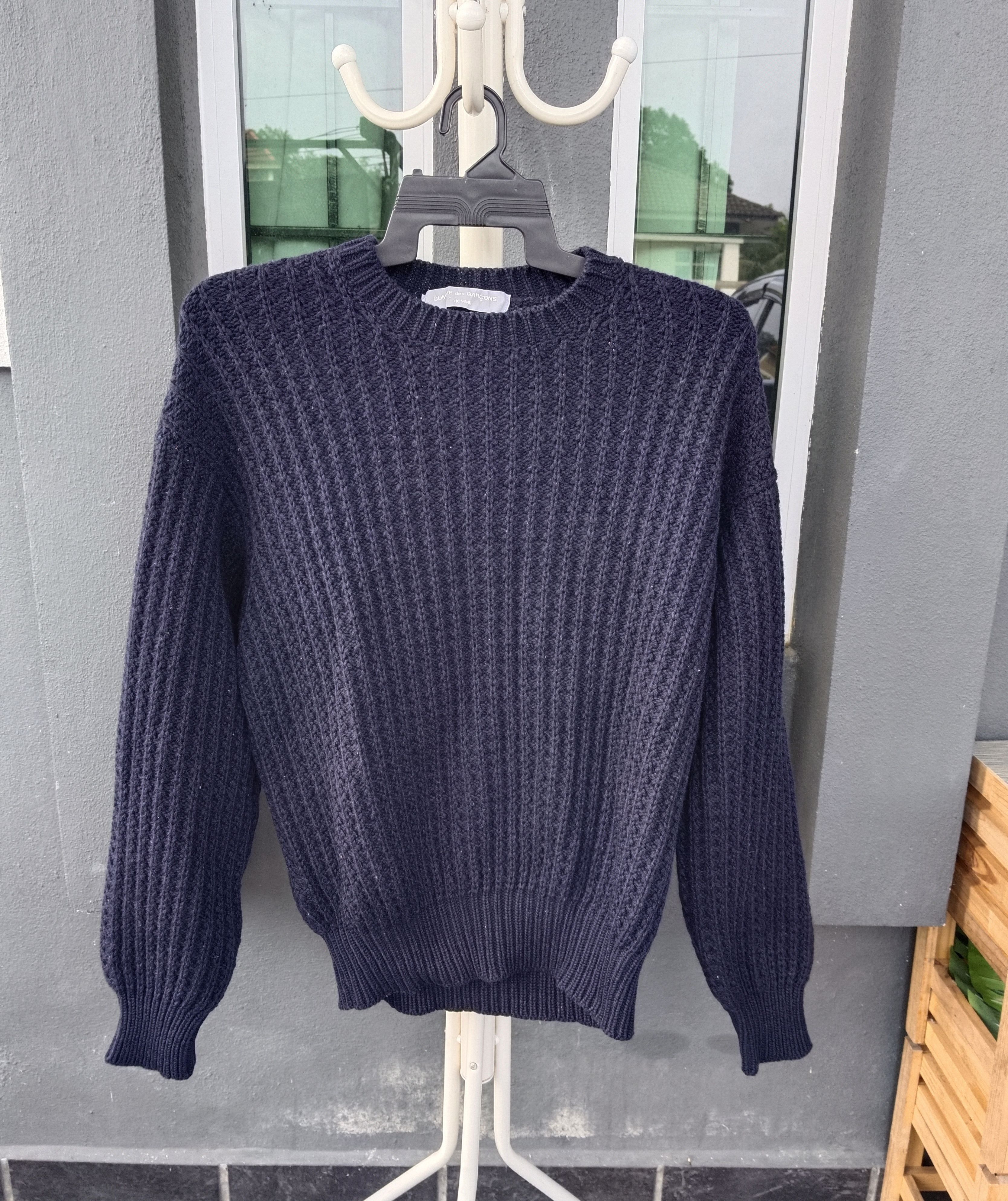 Comme des Garcons Homme AD 1990 CDG HOMME WOOL KNIT SWEATSHIRT Size US M / EU 48-50 / 2 - 1 Thumbnail