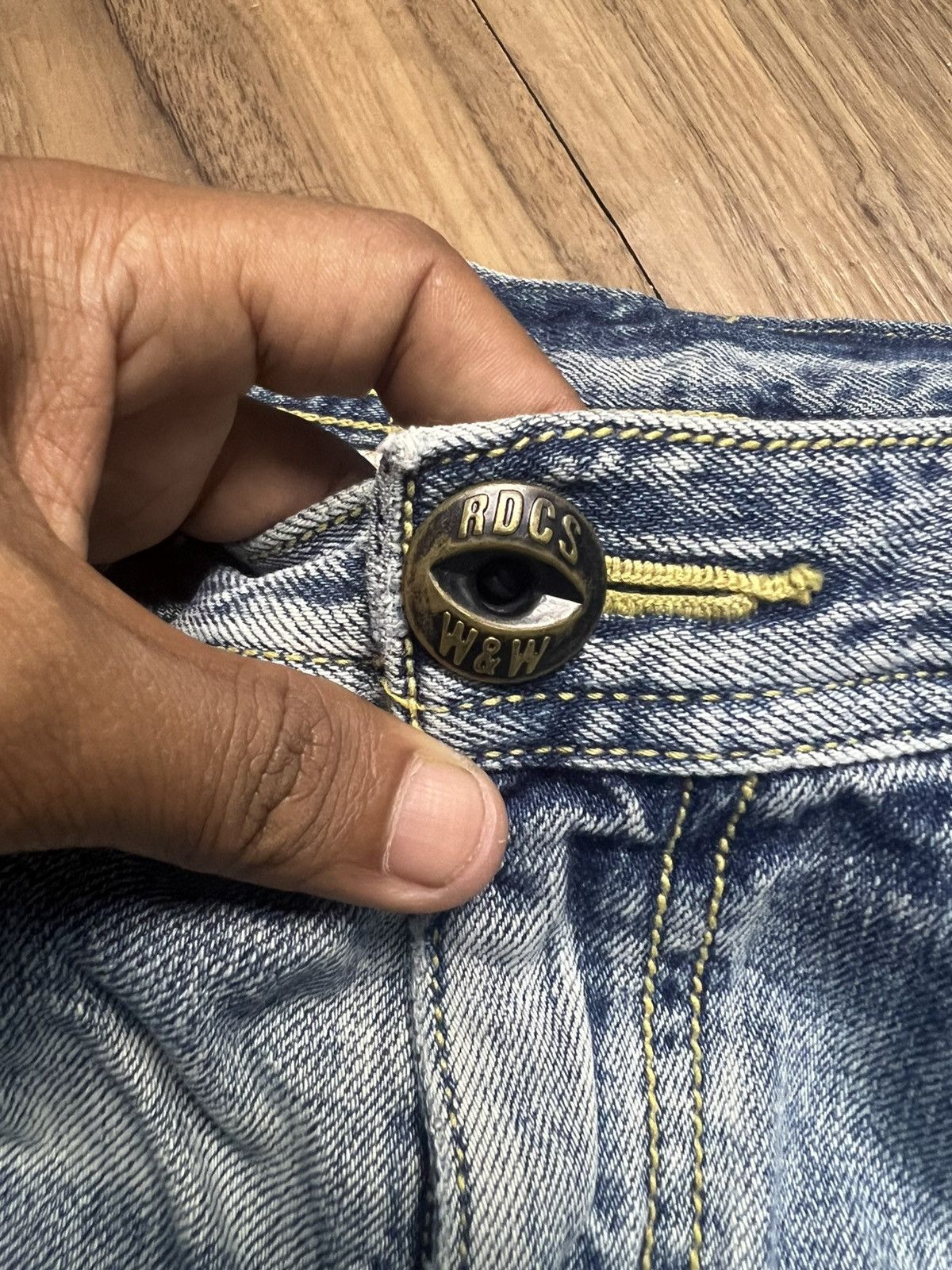 Japanese Brand Rodeo Crowns Japan Premium Distressed Denim Jeans (43) Size US 30 / EU 46 - 8 Thumbnail