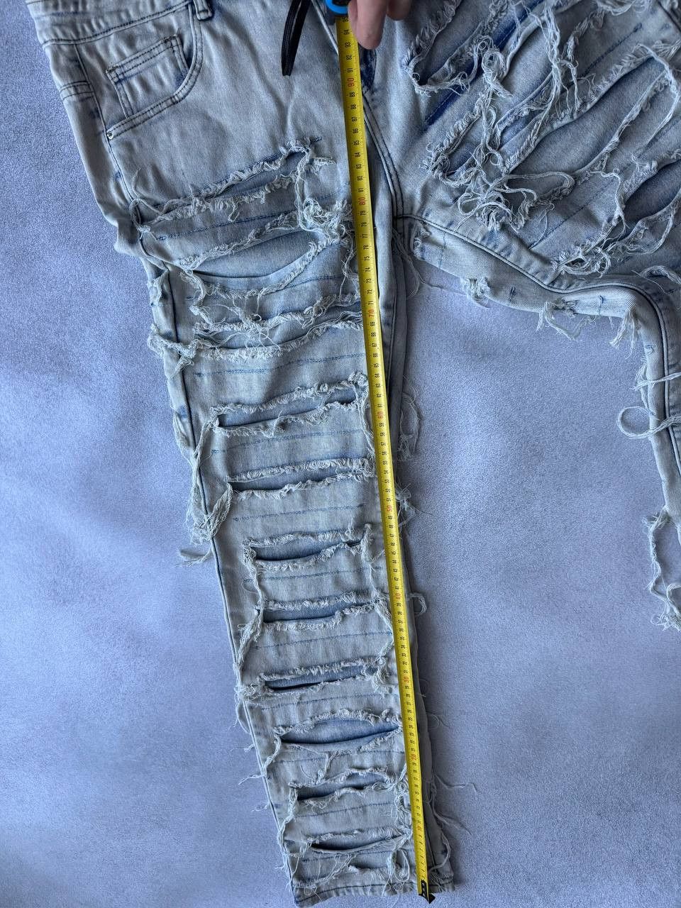 Jean Washed Stacked Distressed Ripped Skinny Jeans Size US 36 / EU 52 - 10 Thumbnail