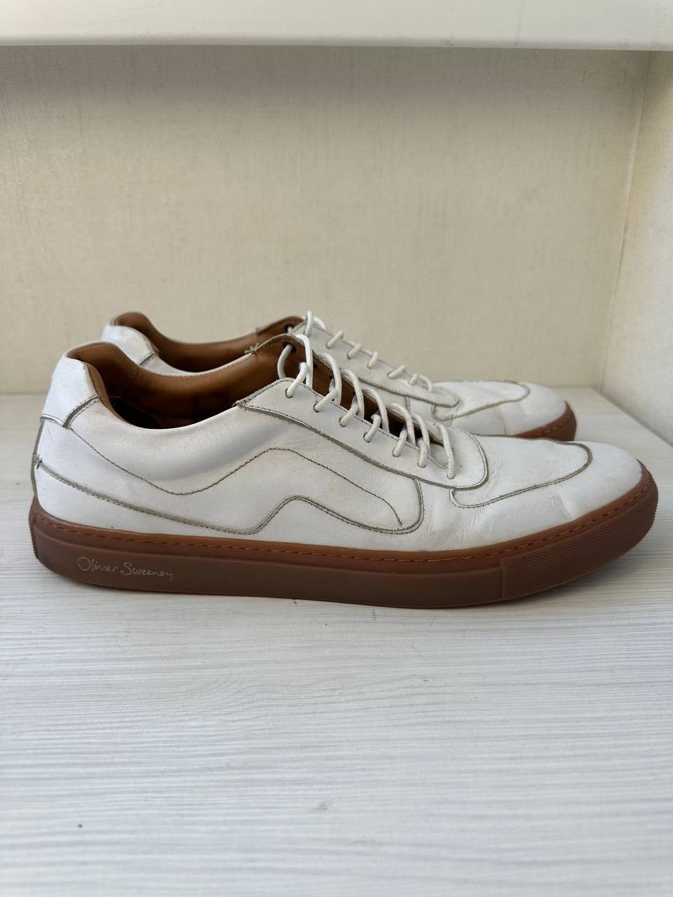 Handmade Oliver Sweeney Tabua 501 Leather Sneakers Handmade Italy Size US 11.5 / EU 44-45 - 7 Thumbnail