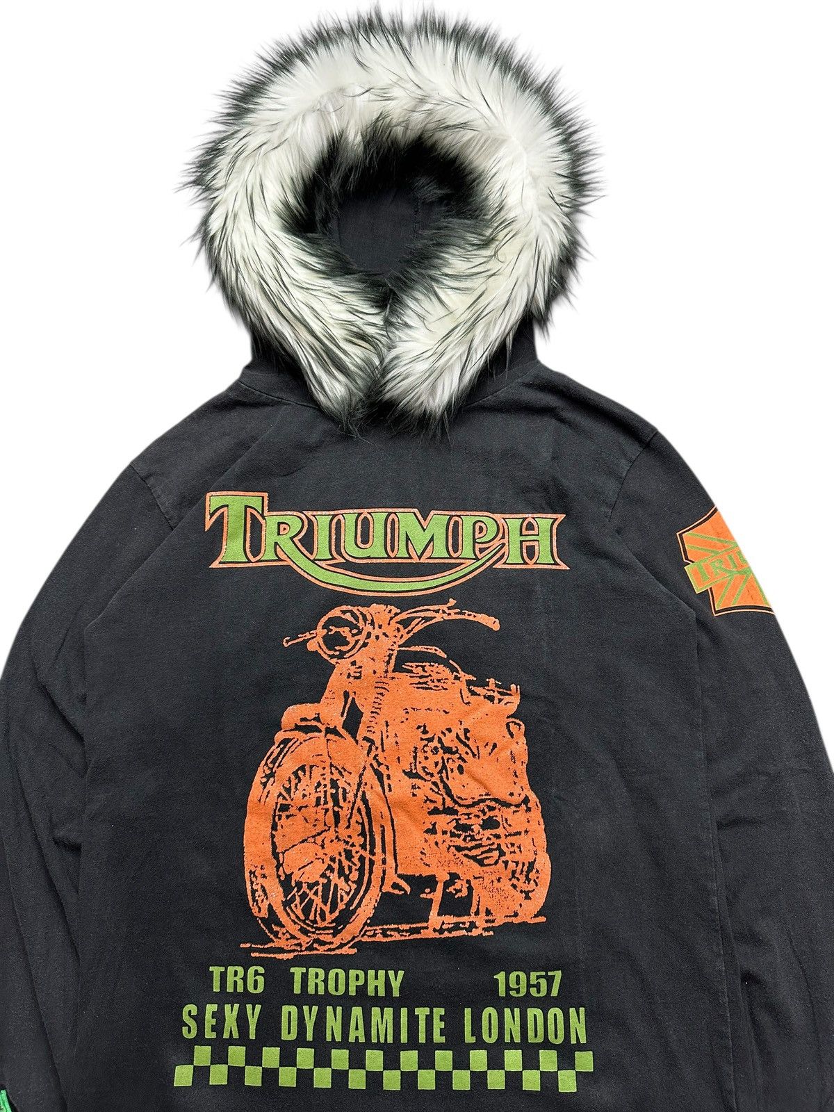 Hysteric Glamour TRIUMPH RYDER 1957 FUR LIGHT HOODIE IFSIXWASNINE LGB STYLE Size US M / EU 48-50 / 2 - 3 Thumbnail